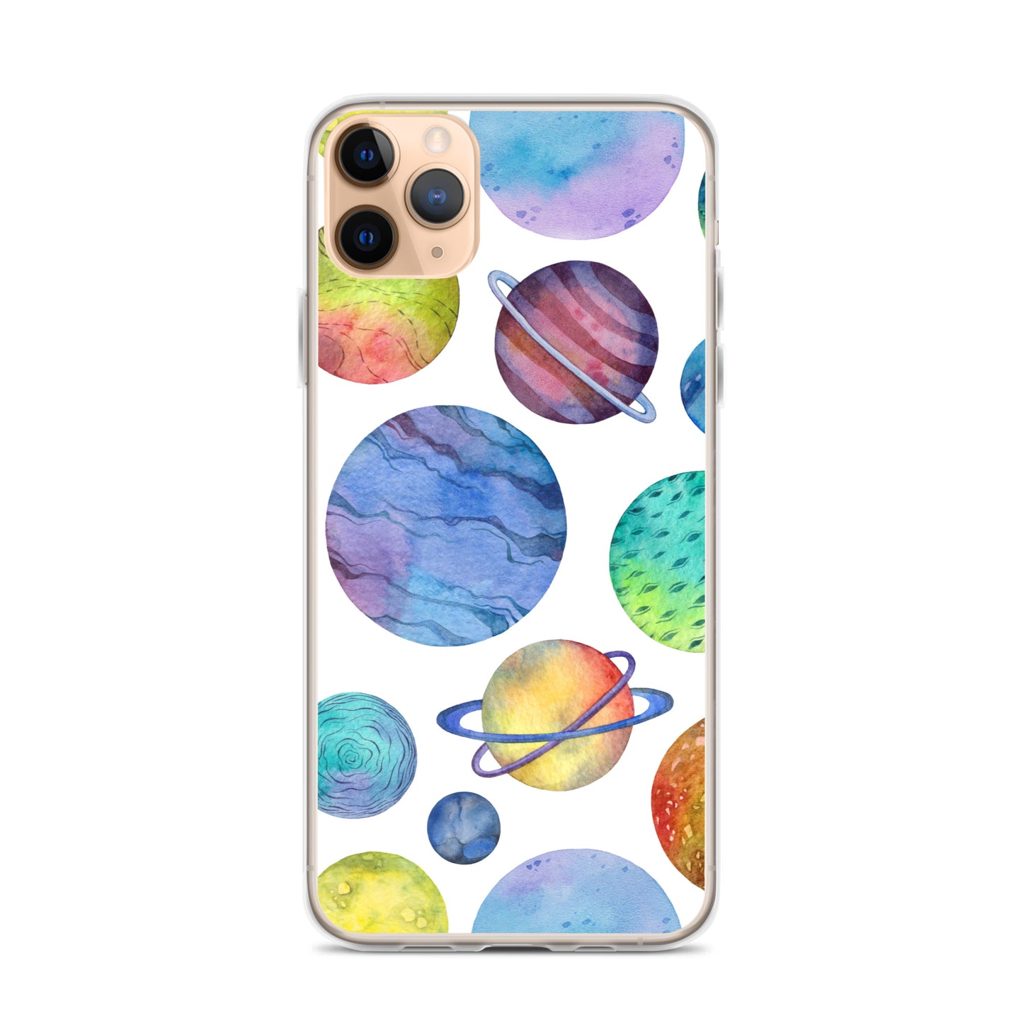 Space Watercolor Planets iPhone Case