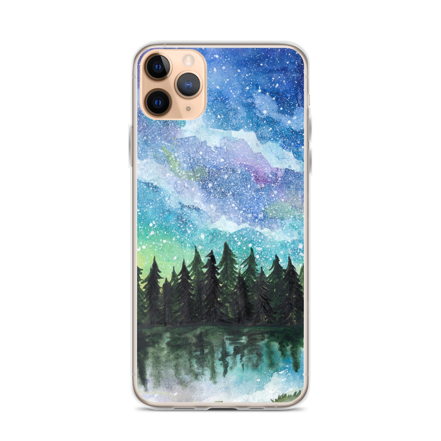 Watercolor Galaxy Forest iPhone Case