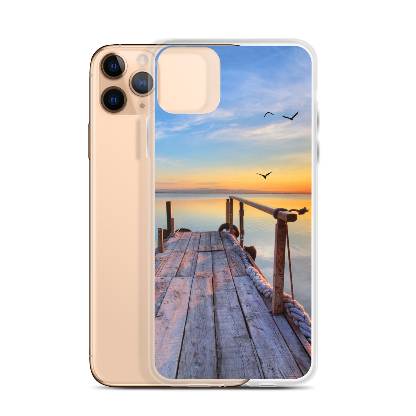 Ocean Boat Dock Scene iPhone Case