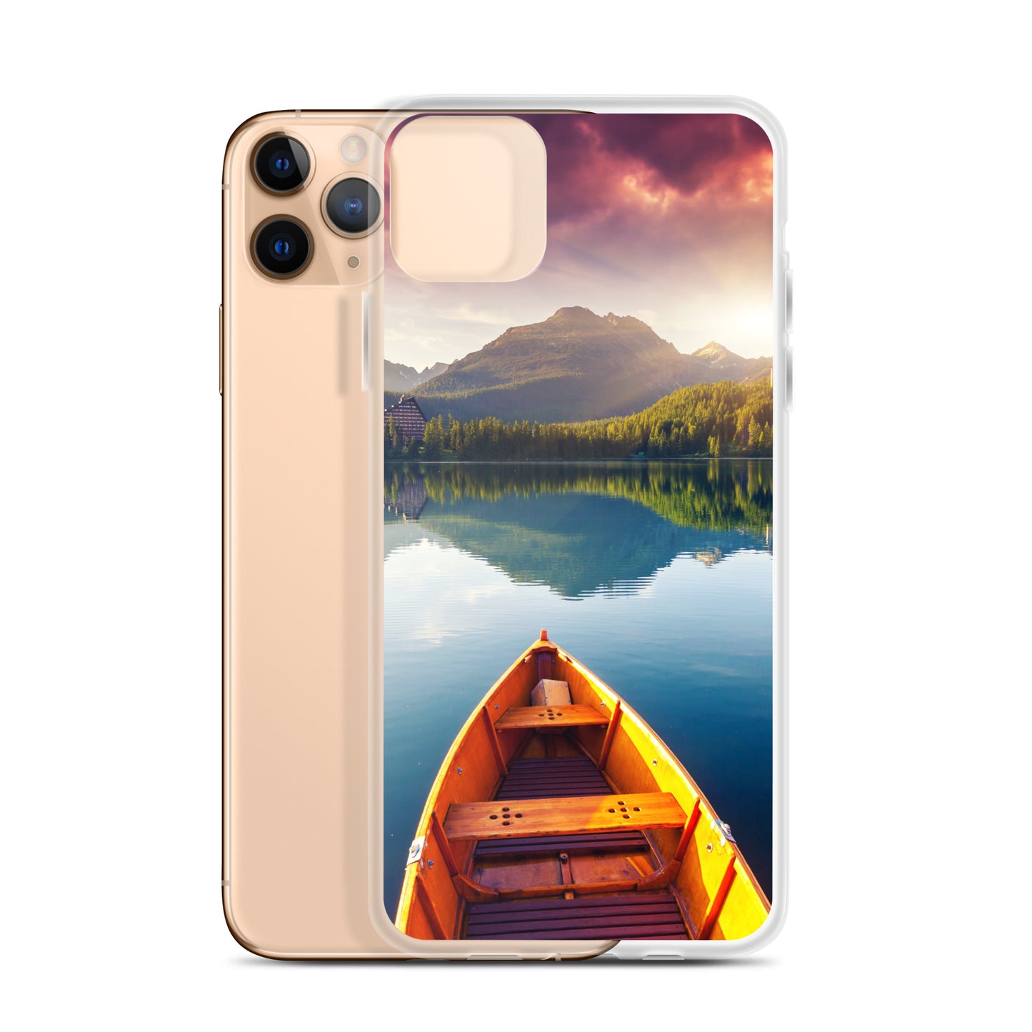 Mountains Lake Canoe iPhone Case