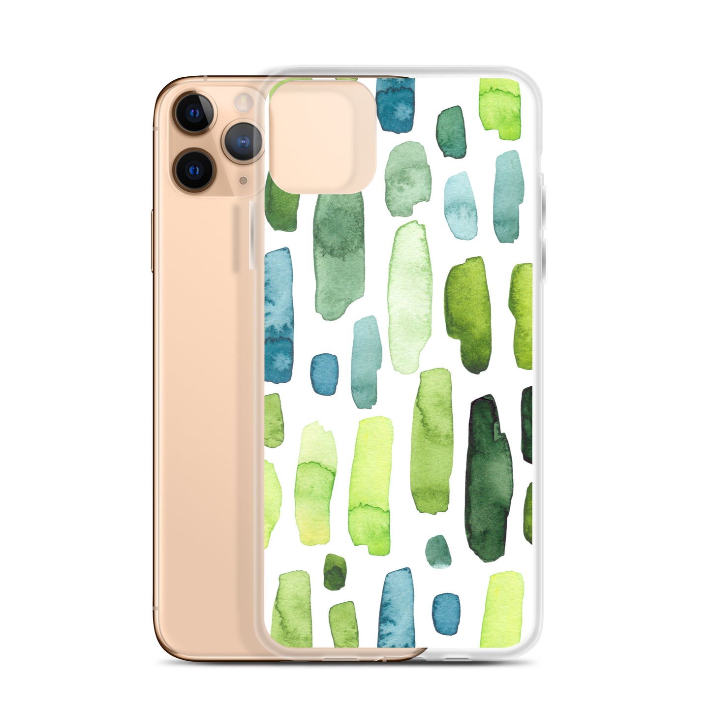 Green Abstract Paint Strokes iPhone Case