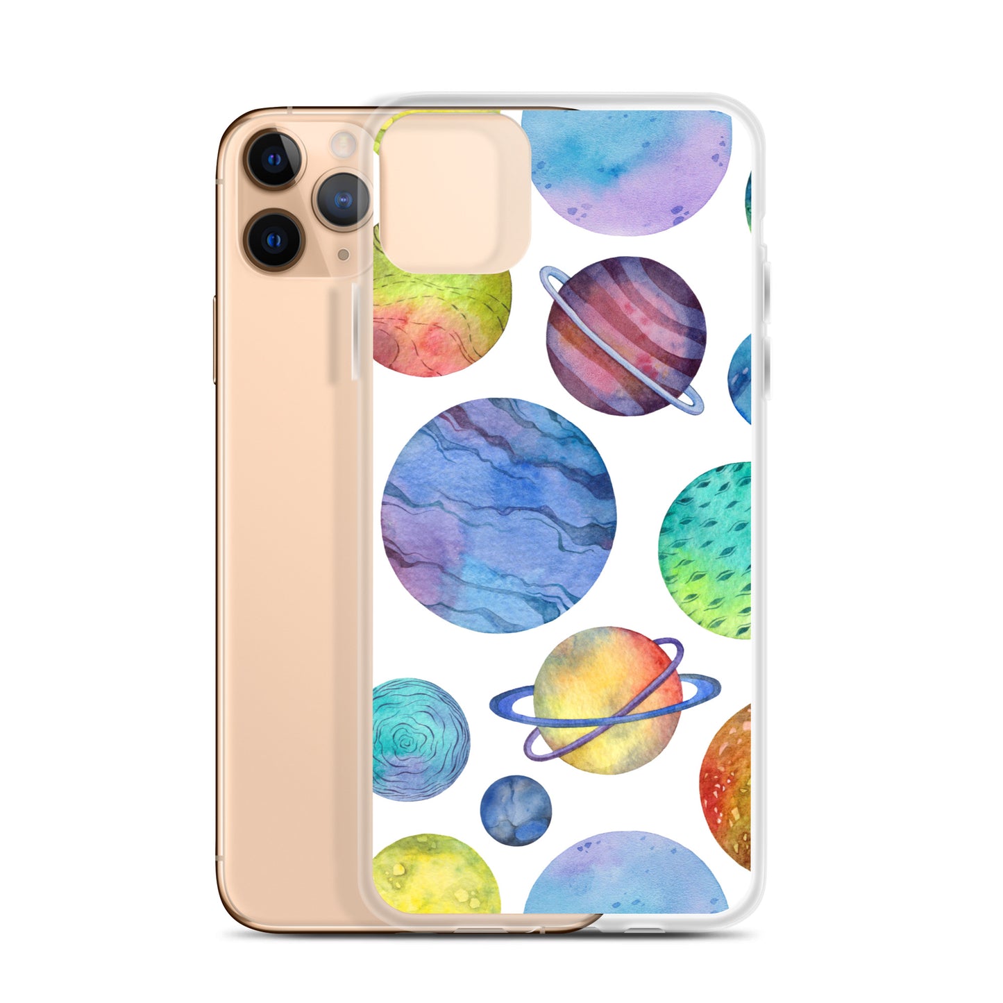 Space Watercolor Planets iPhone Case