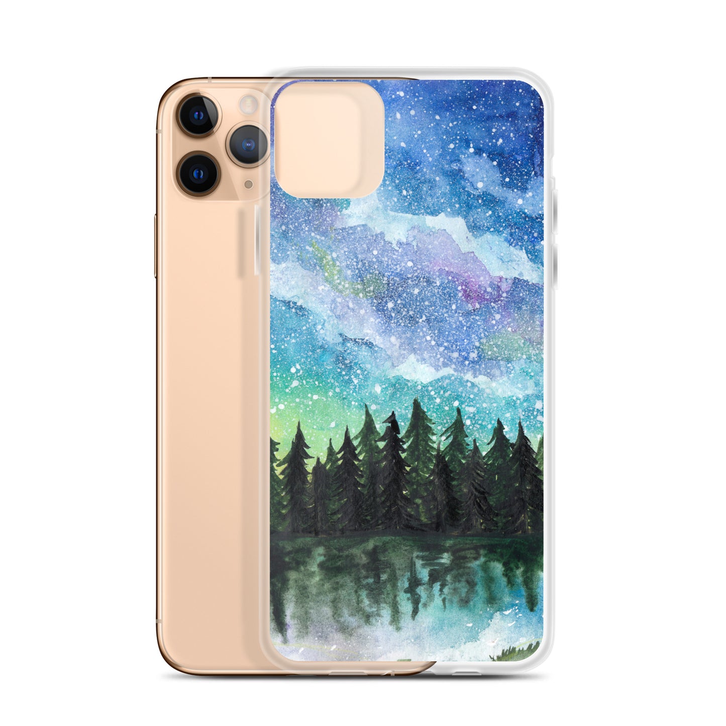 Watercolor Galaxy Forest iPhone Case