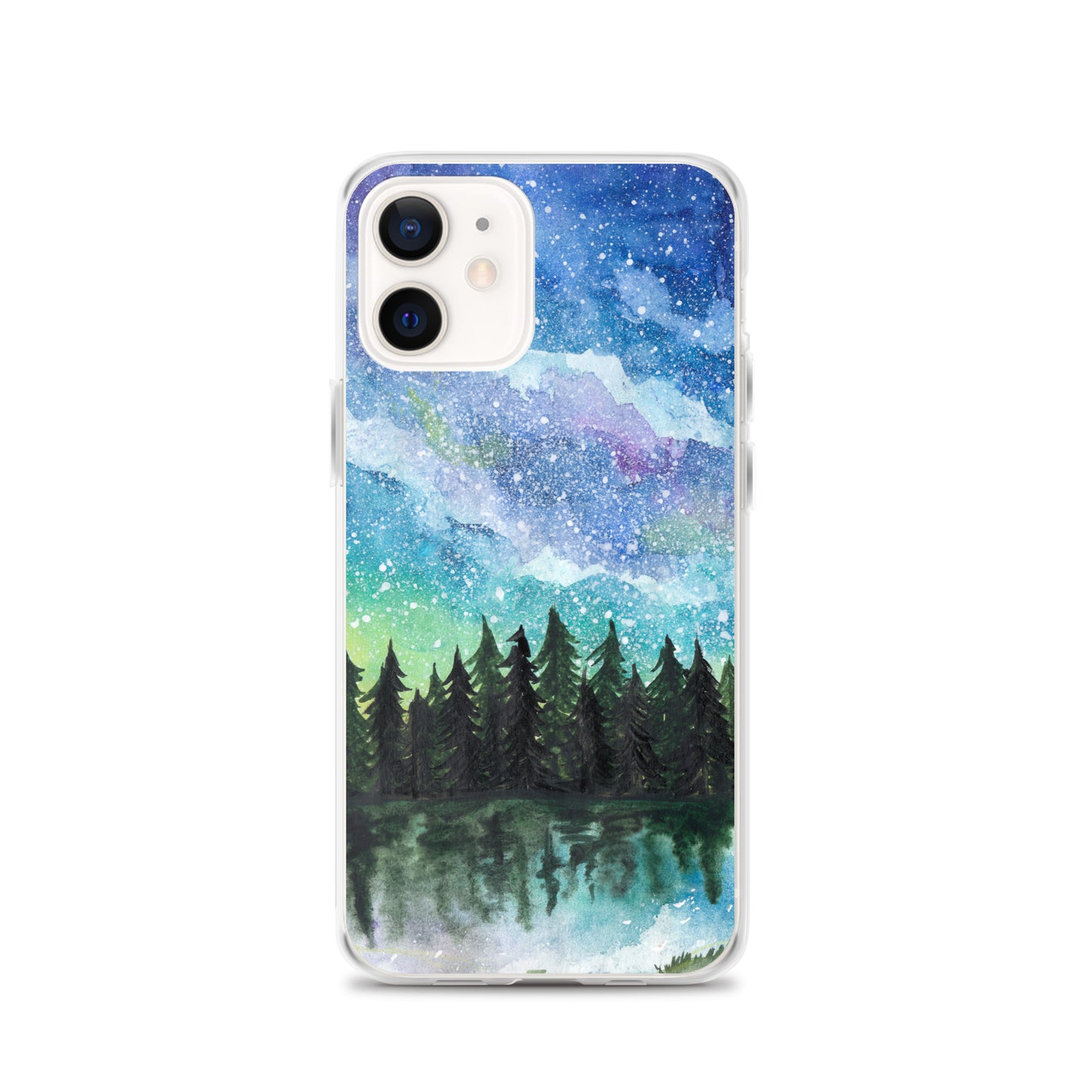 Watercolor Galaxy Forest iPhone Case