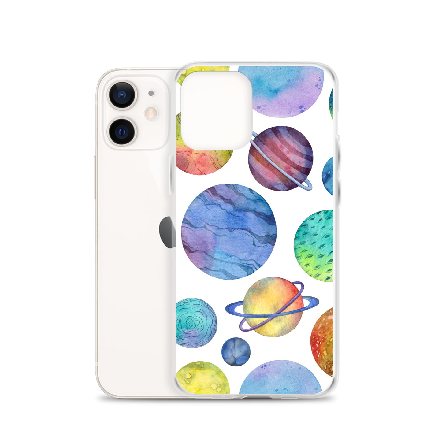 Space Watercolor Planets iPhone Case