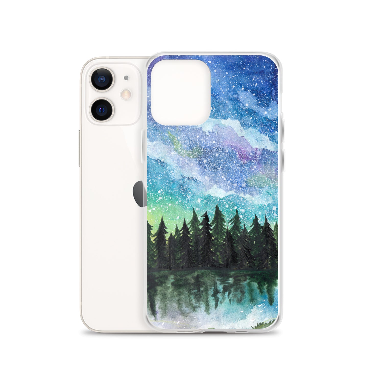 Watercolor Galaxy Forest iPhone Case