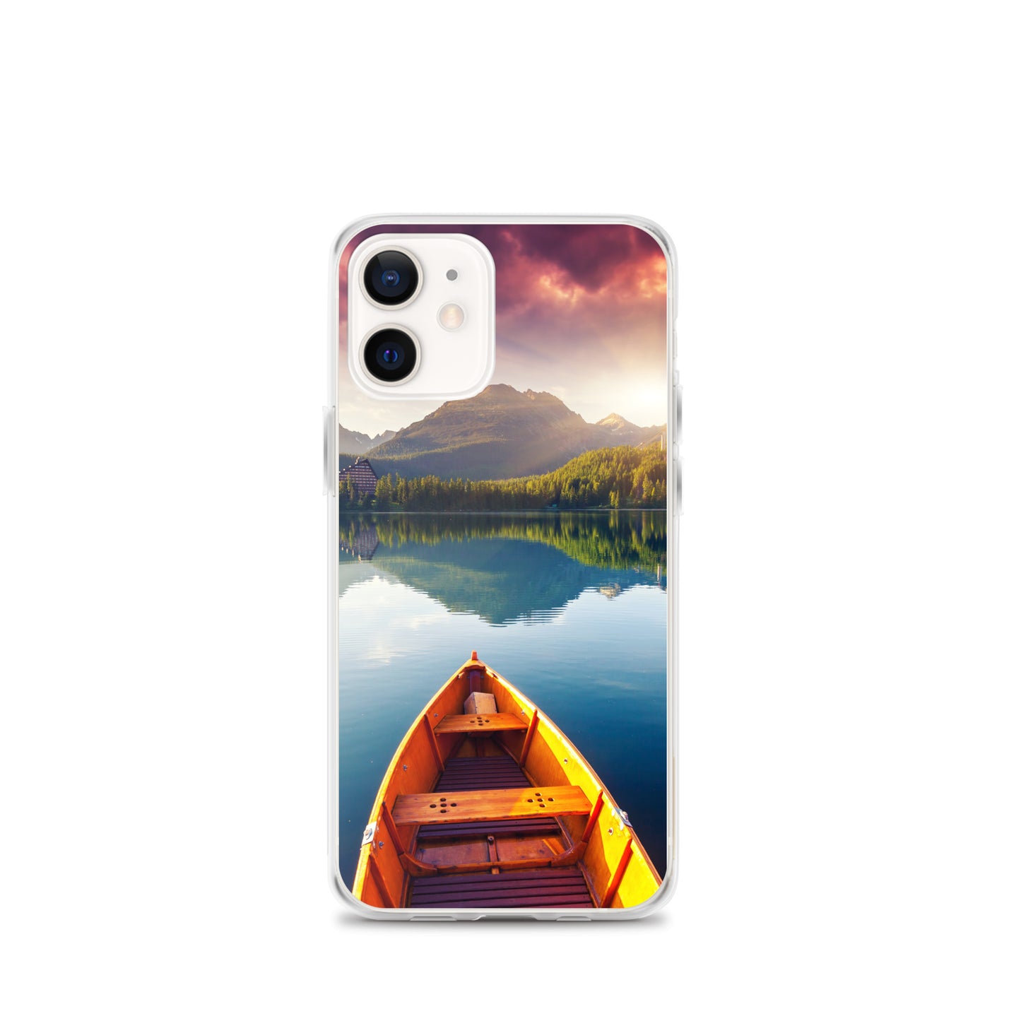 Mountains Lake Canoe iPhone Case