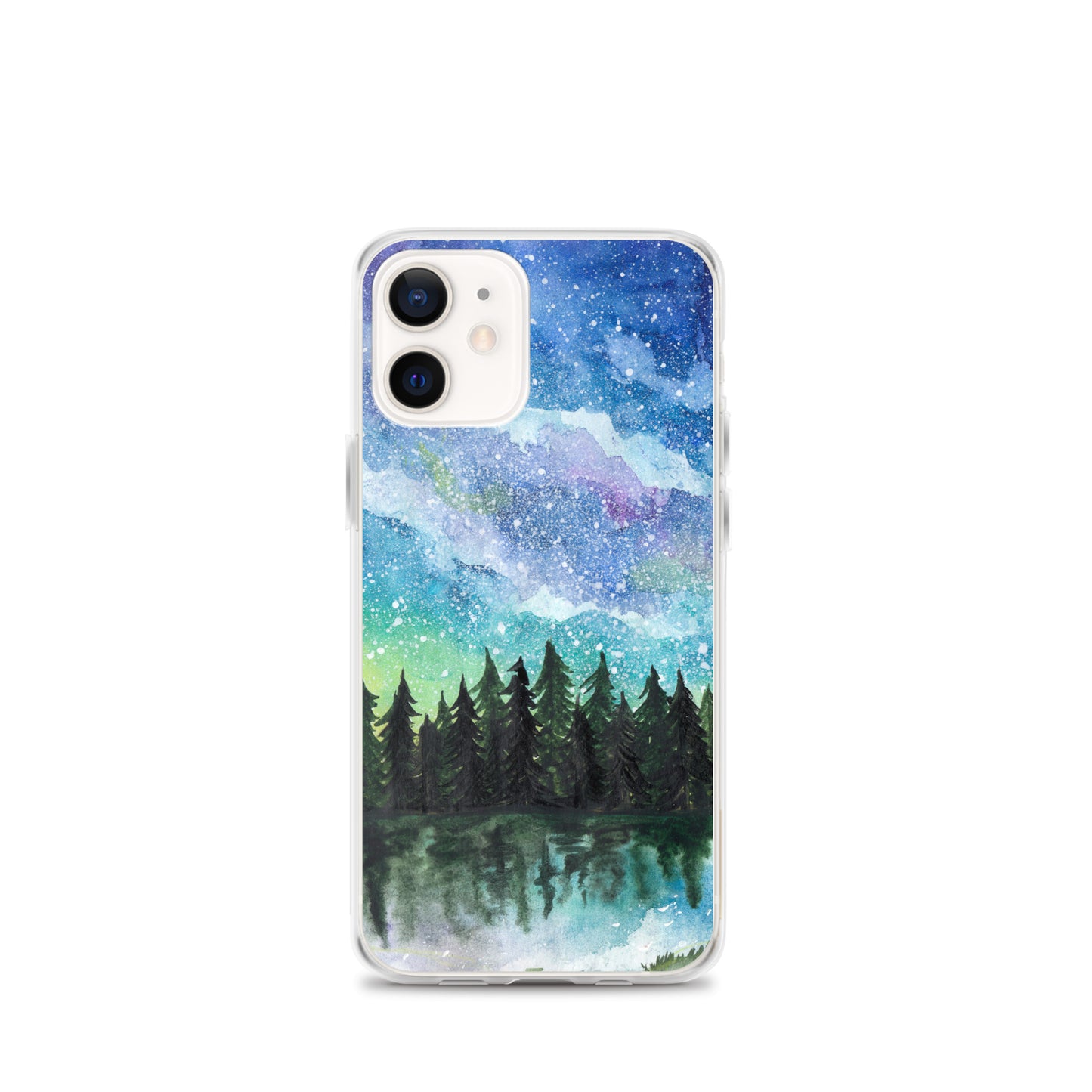 Watercolor Galaxy Forest iPhone Case