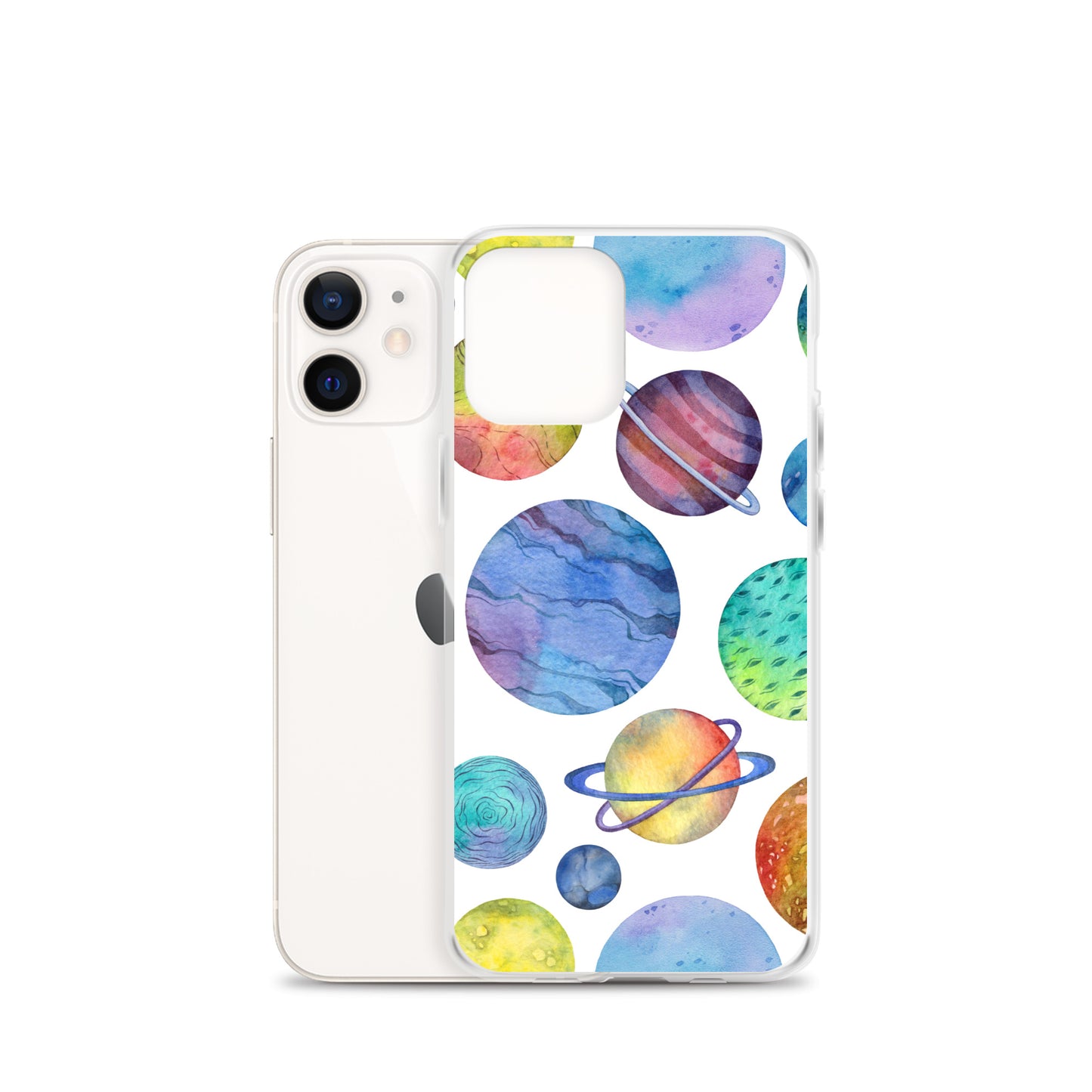 Space Watercolor Planets iPhone Case