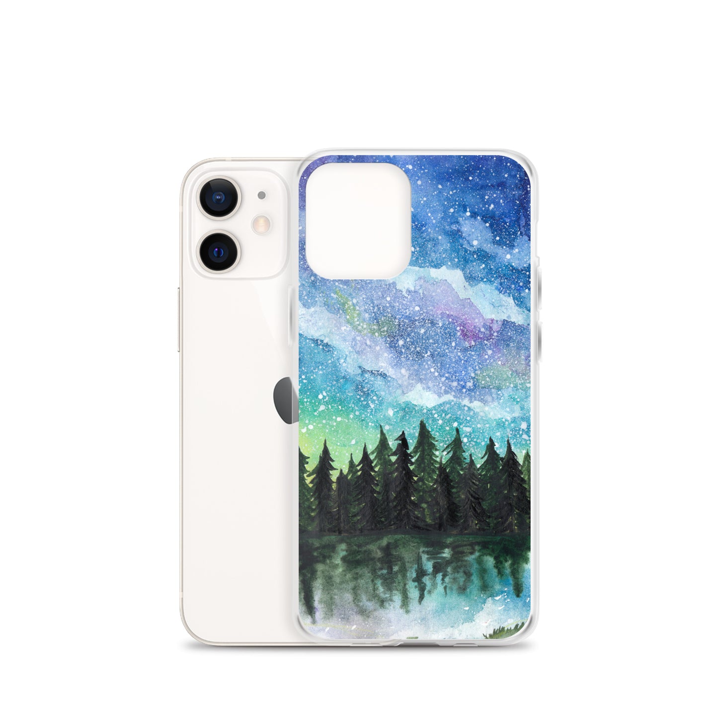 Watercolor Galaxy Forest iPhone Case