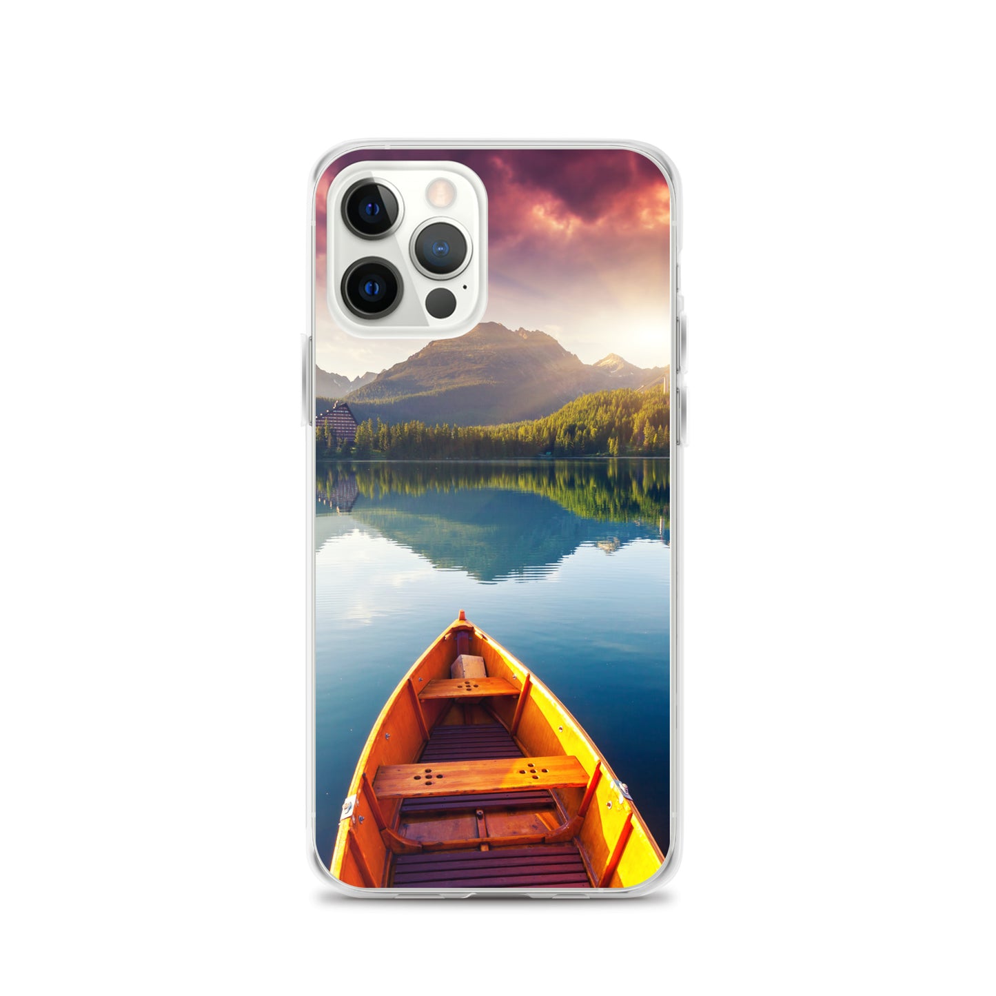 Mountains Lake Canoe iPhone Case