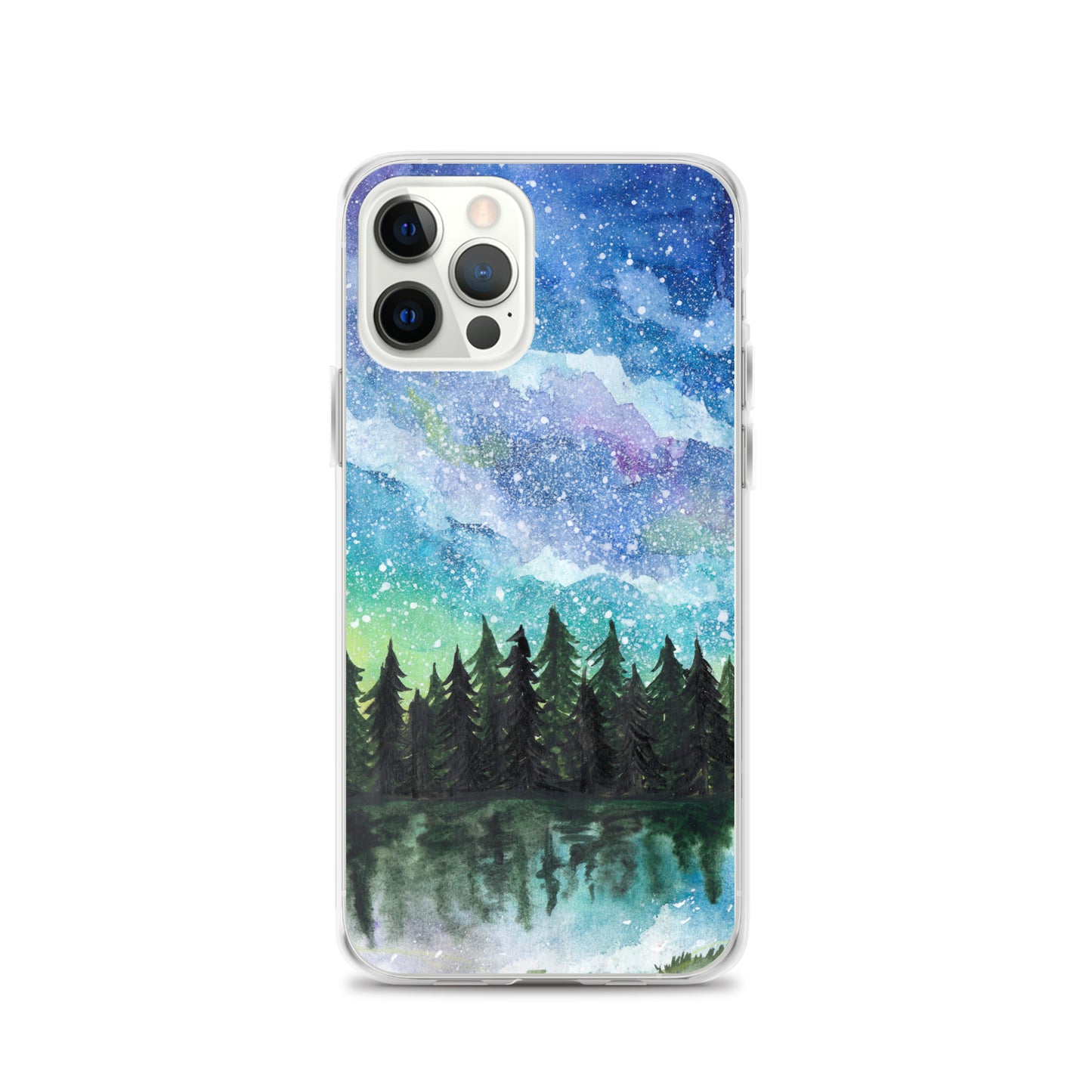 Watercolor Galaxy Forest iPhone Case