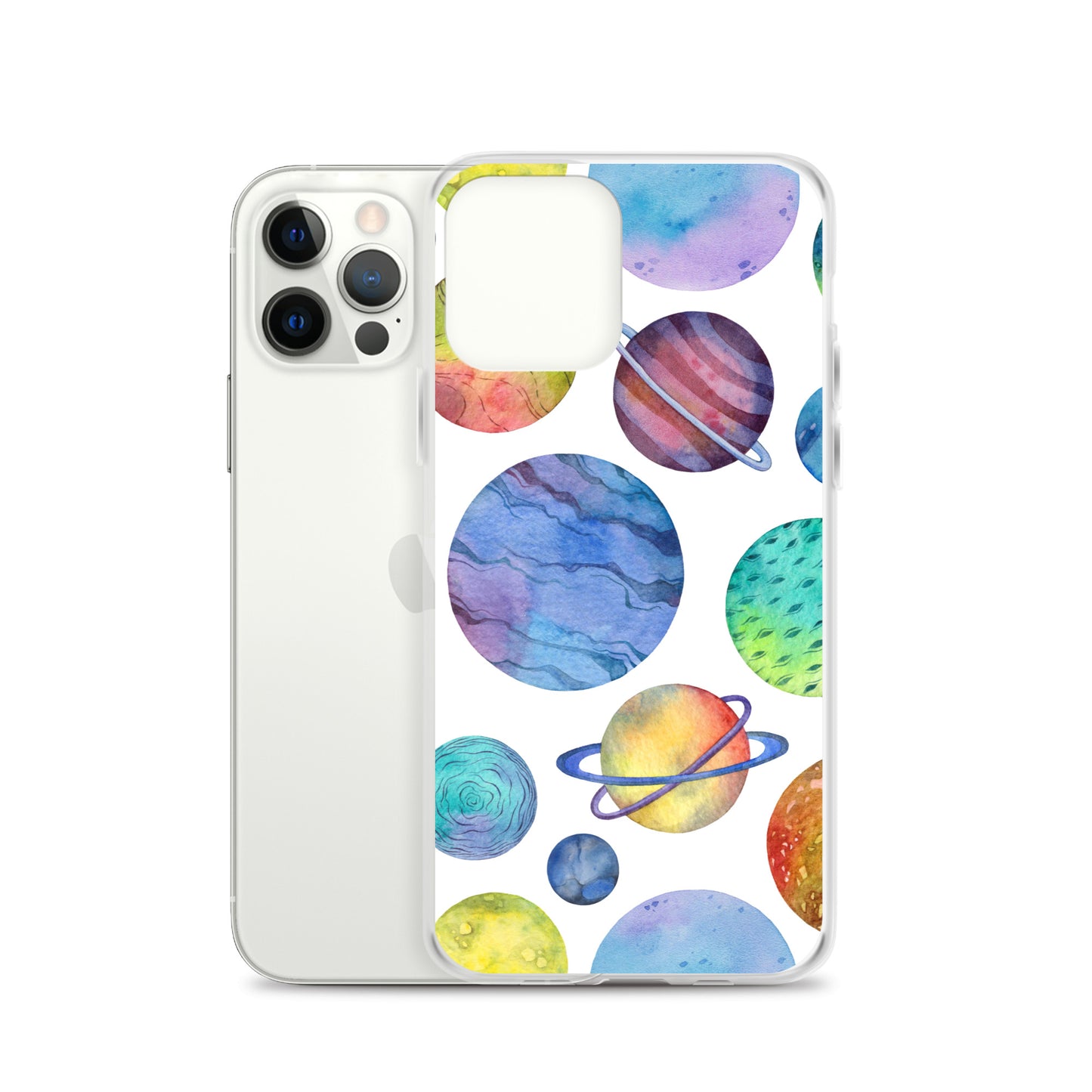 Space Watercolor Planets iPhone Case