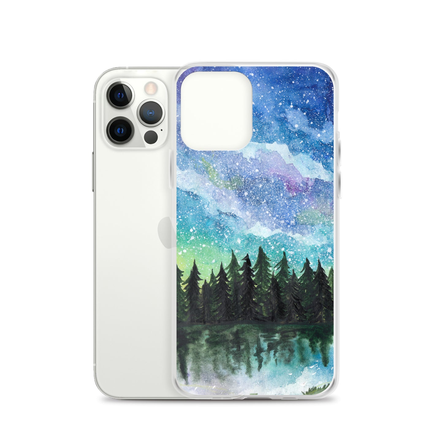 Watercolor Galaxy Forest iPhone Case