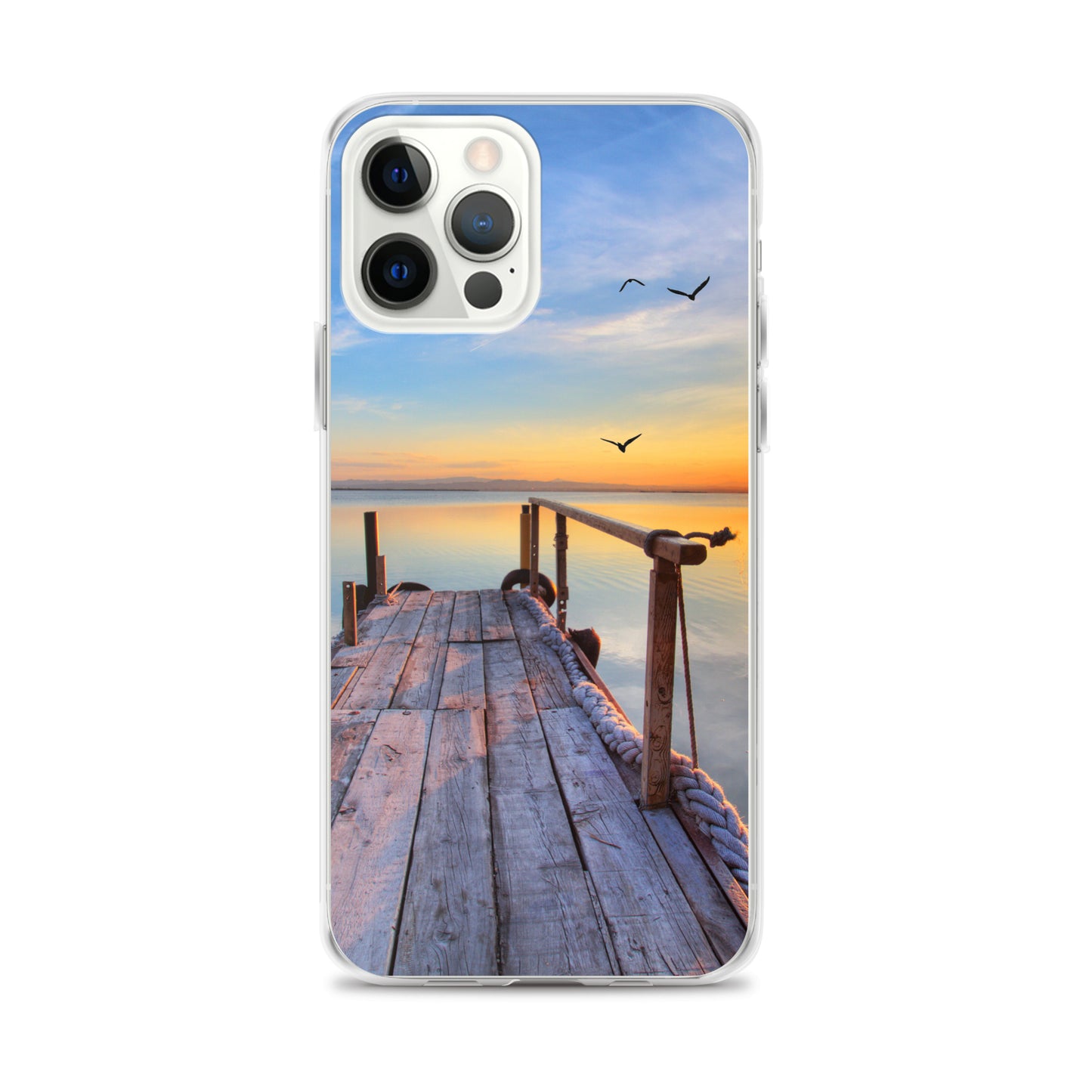 Ocean Boat Dock Scene iPhone Case