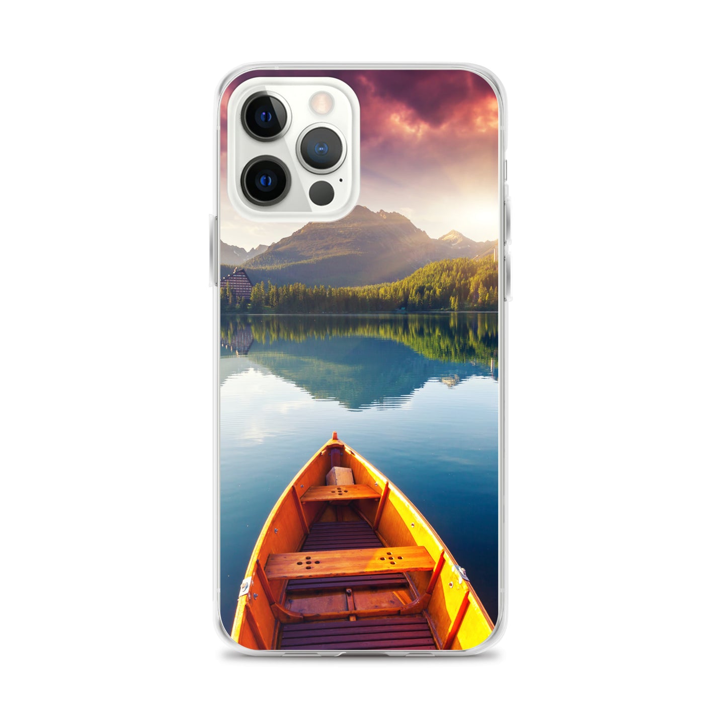 Mountains Lake Canoe iPhone Case