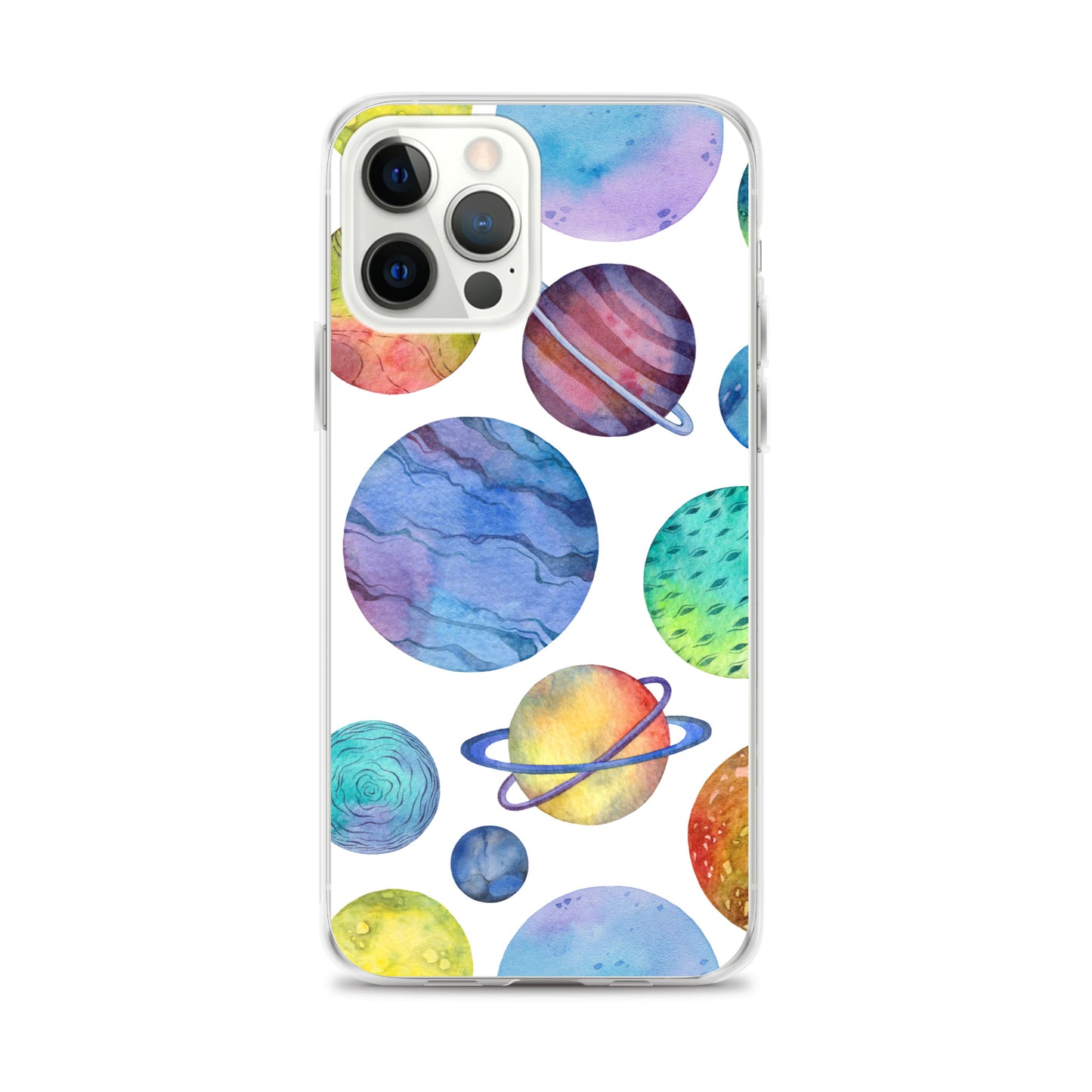 Space Watercolor Planets iPhone Case