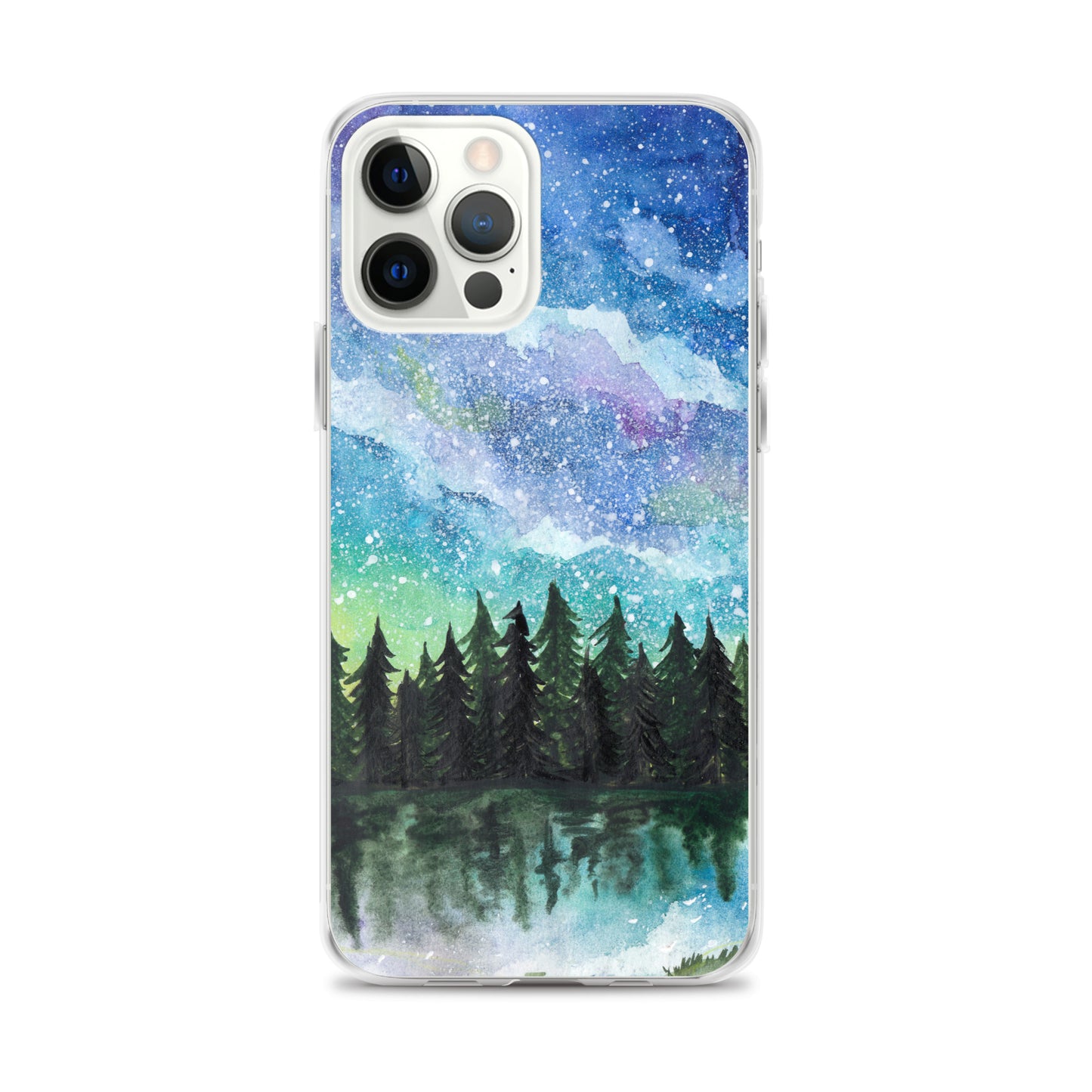 Watercolor Galaxy Forest iPhone Case