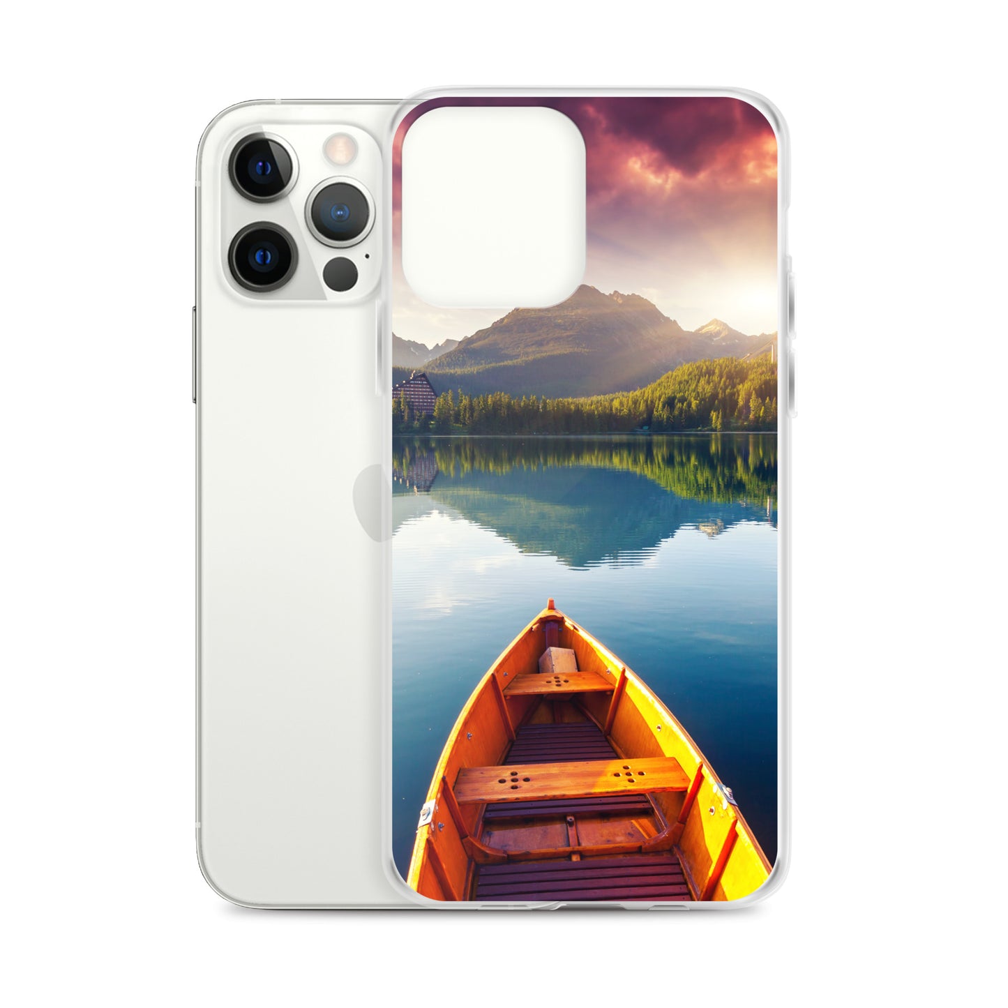 Mountains Lake Canoe iPhone Case