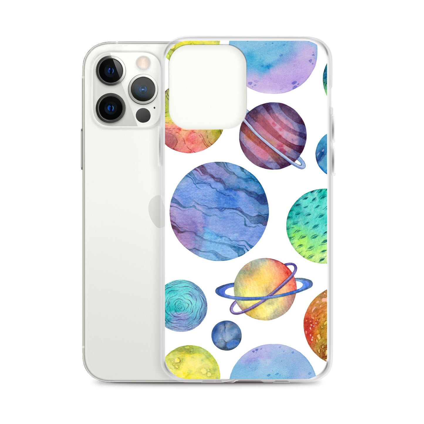 Space Watercolor Planets iPhone Case