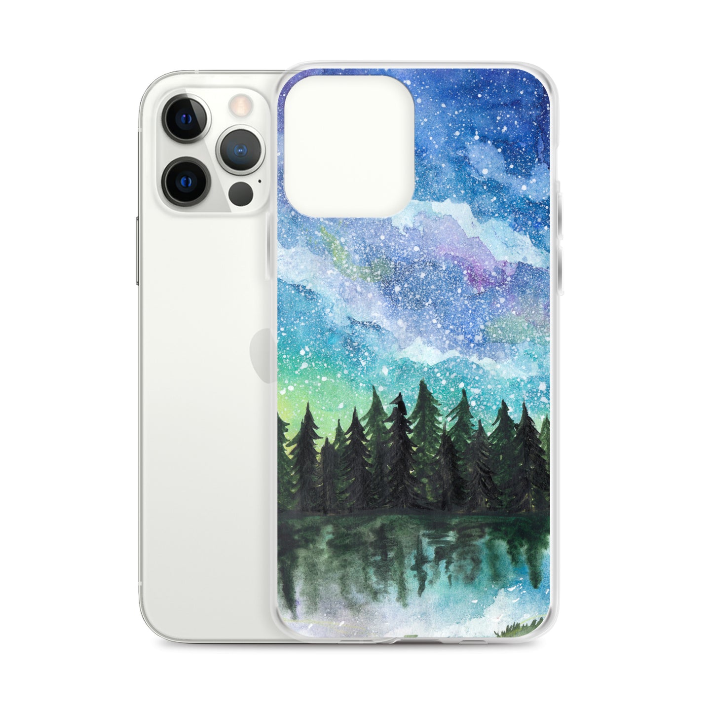 Watercolor Galaxy Forest iPhone Case