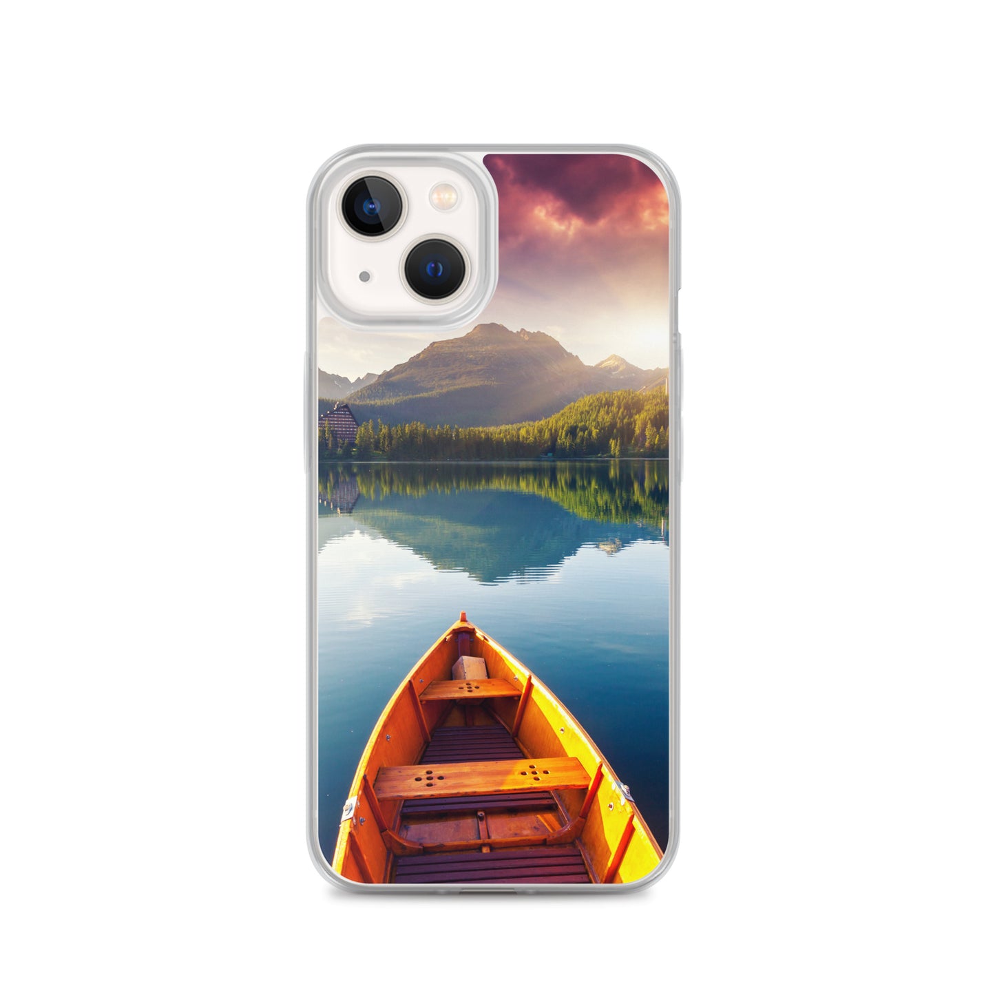 Mountains Lake Canoe iPhone Case