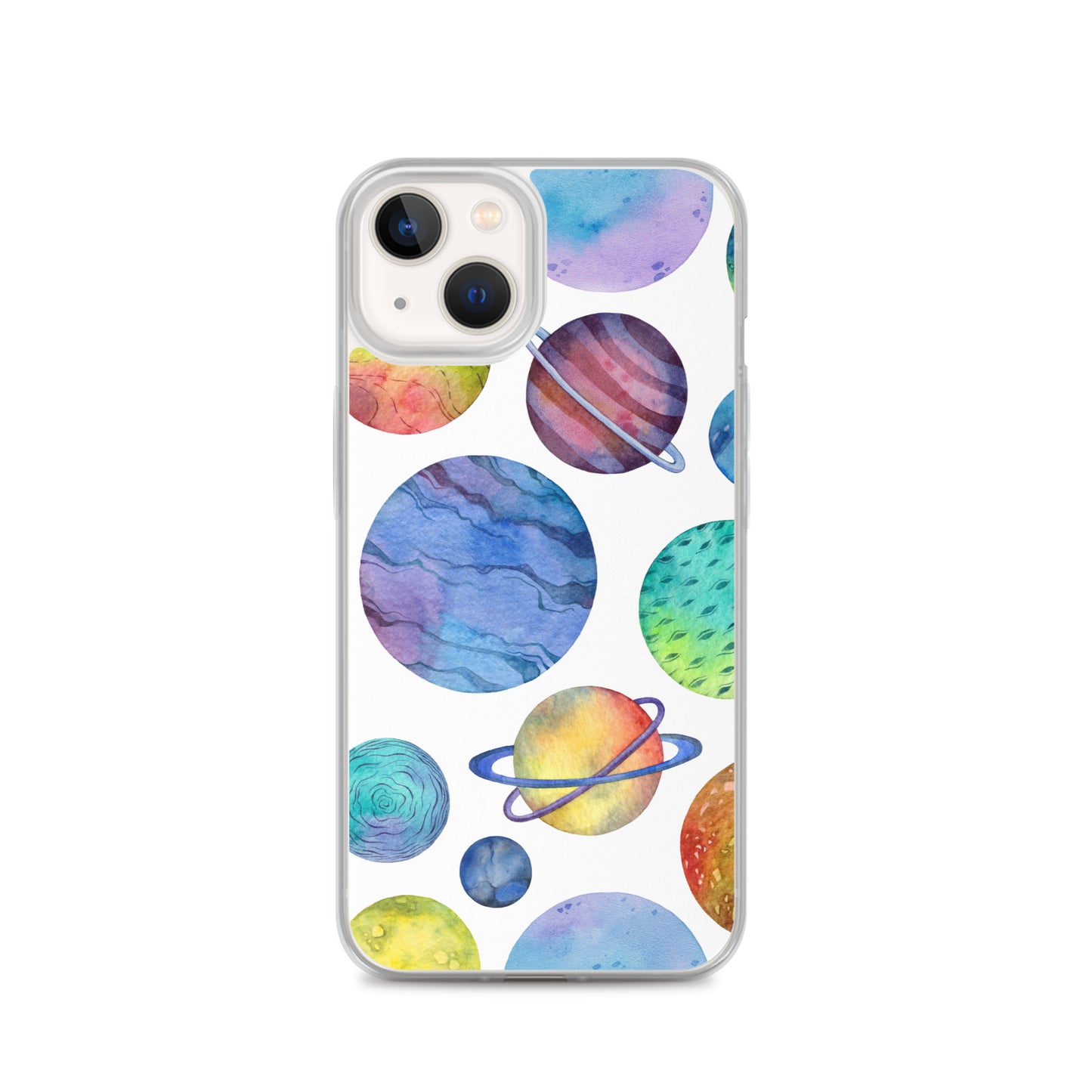 Space Watercolor Planets iPhone Case