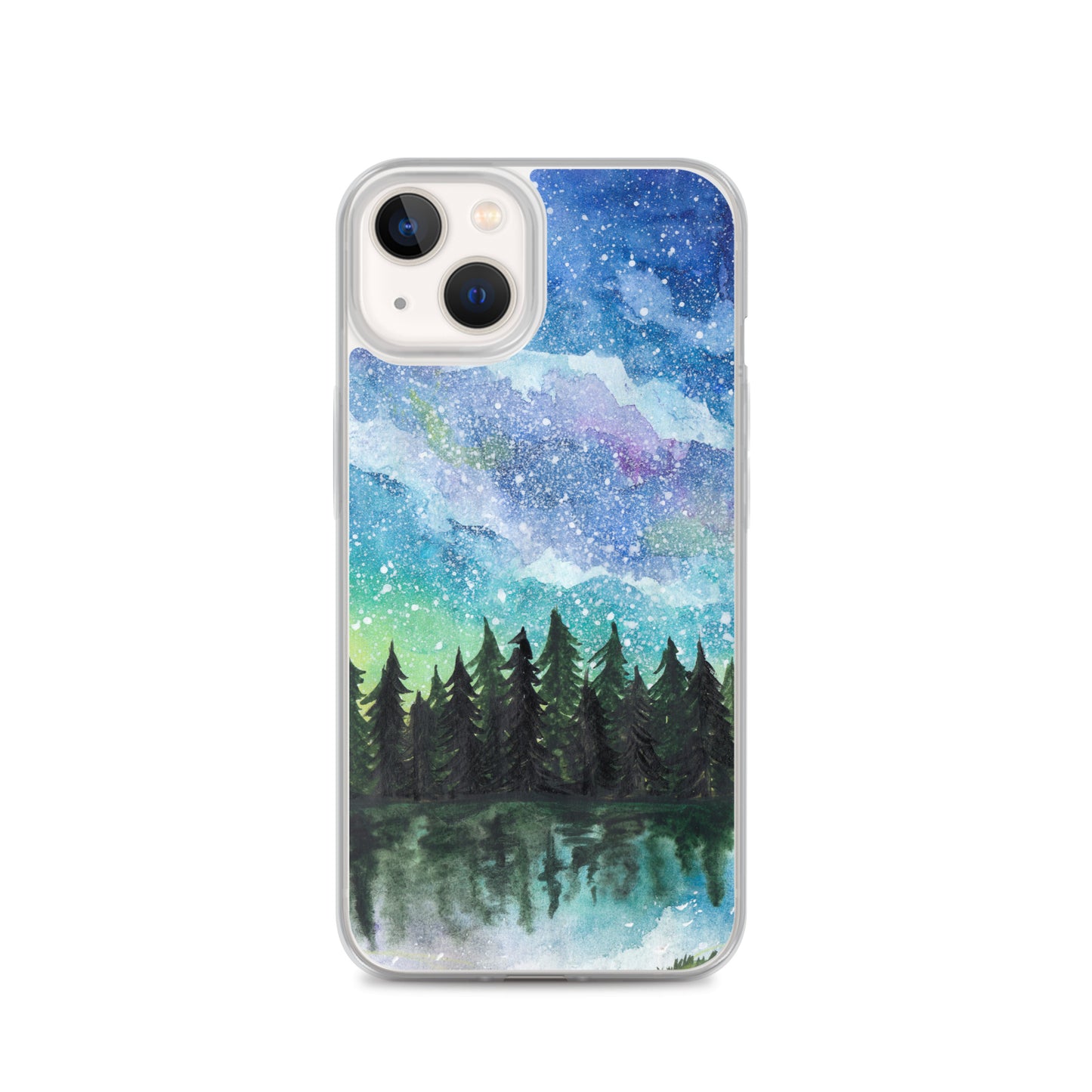 Watercolor Galaxy Forest iPhone Case