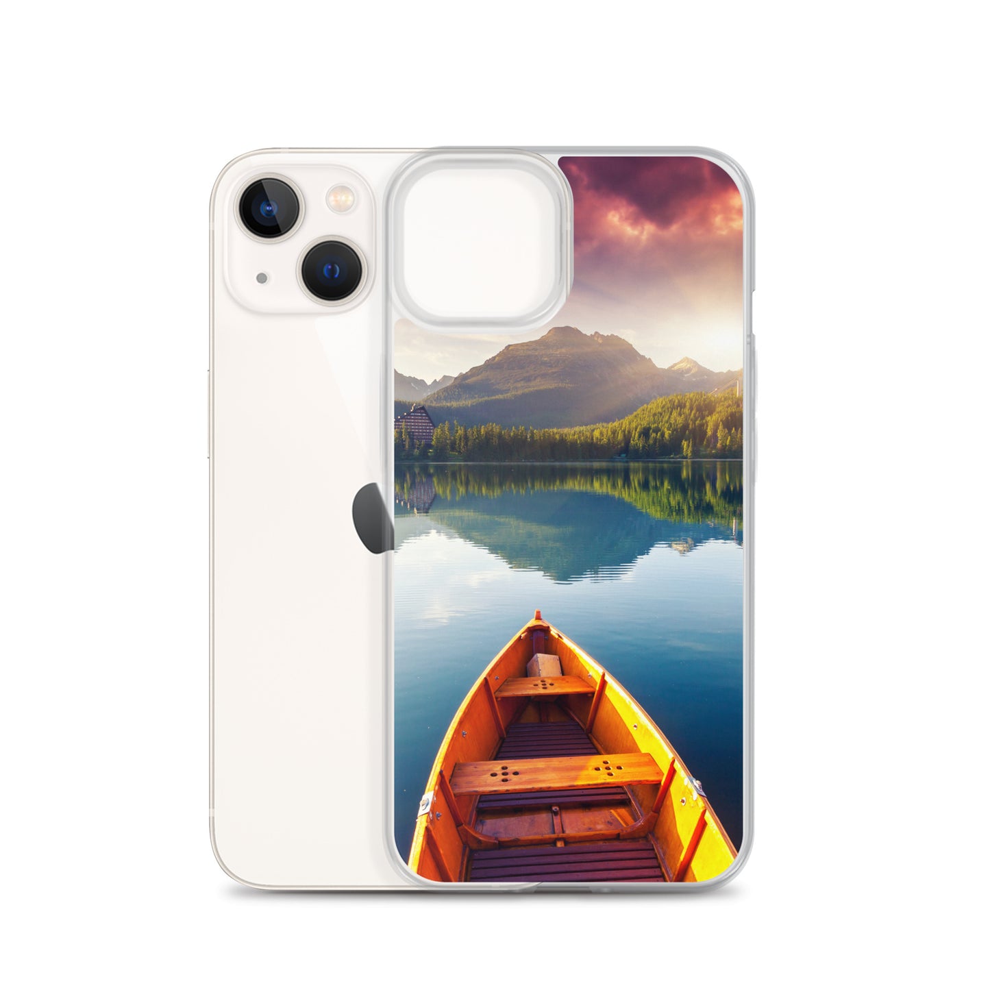 Mountains Lake Canoe iPhone Case