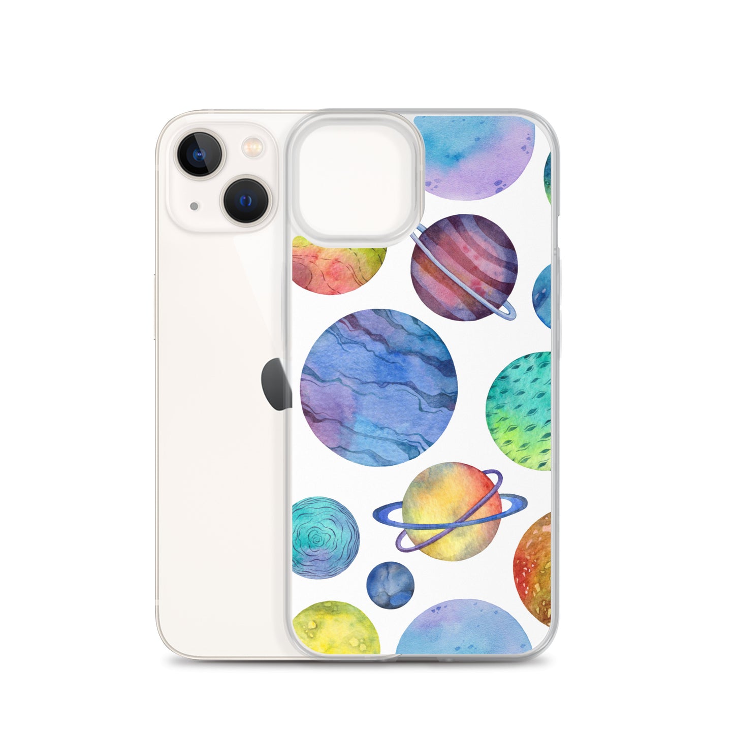 Space Watercolor Planets iPhone Case