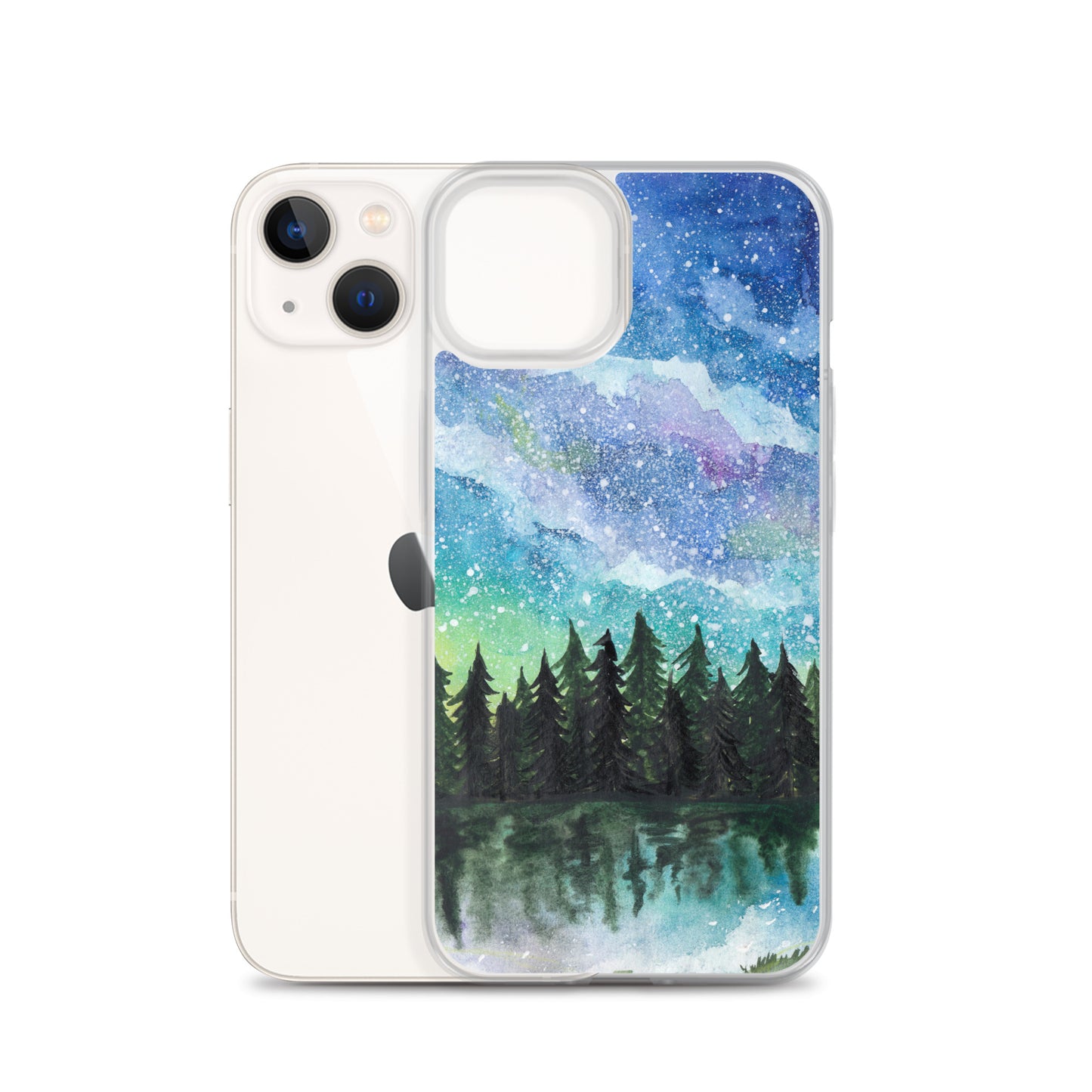 Watercolor Galaxy Forest iPhone Case