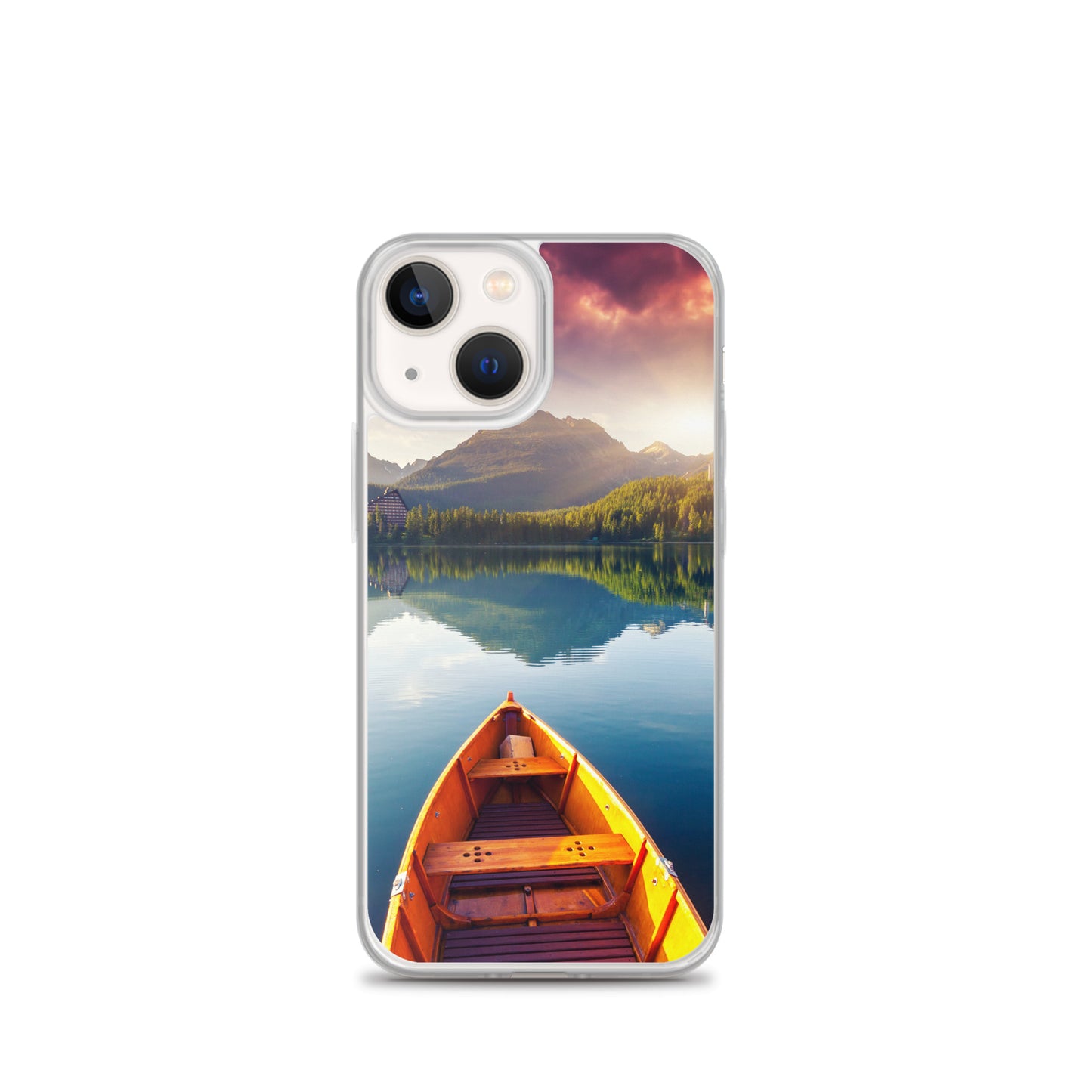 Mountains Lake Canoe iPhone Case