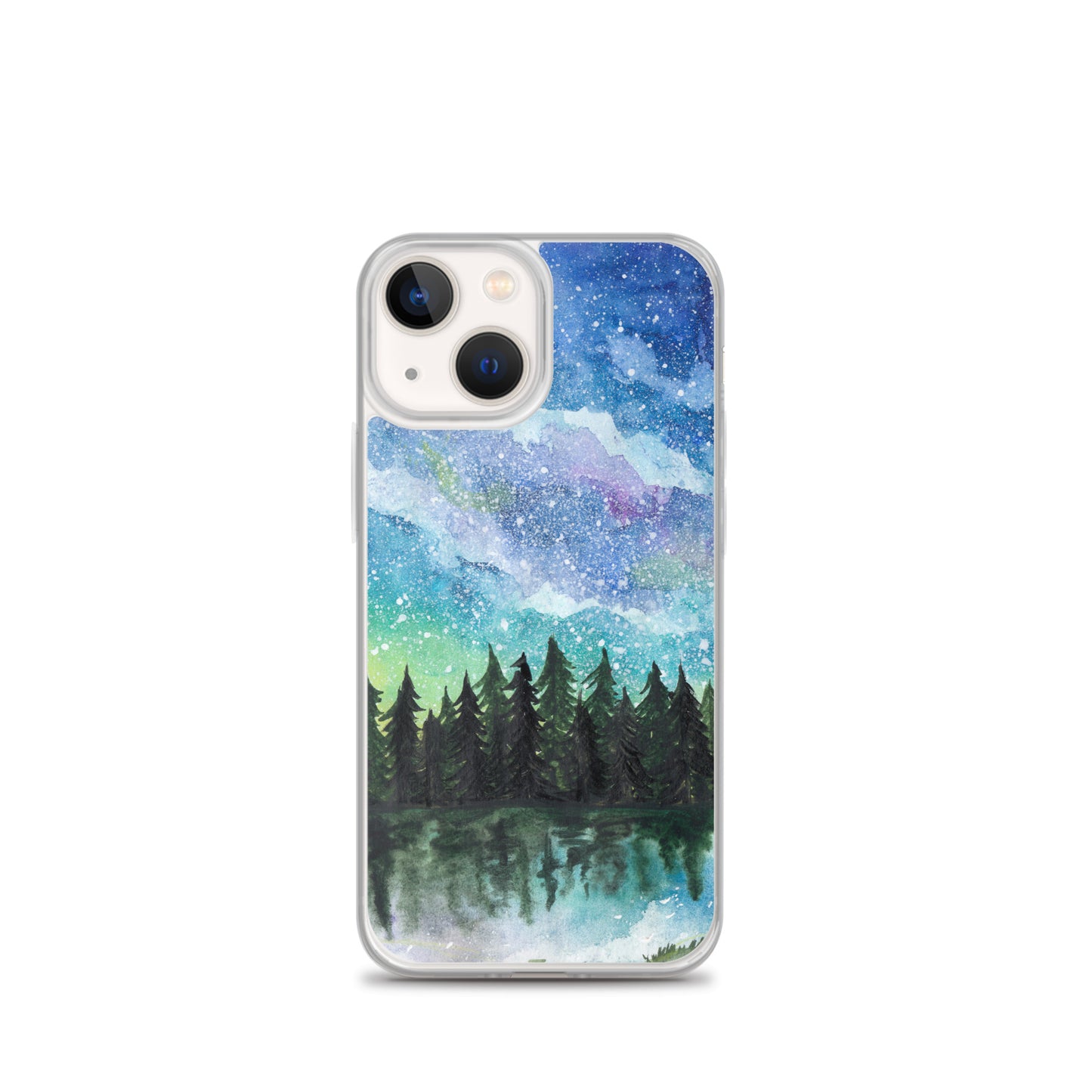 Watercolor Galaxy Forest iPhone Case