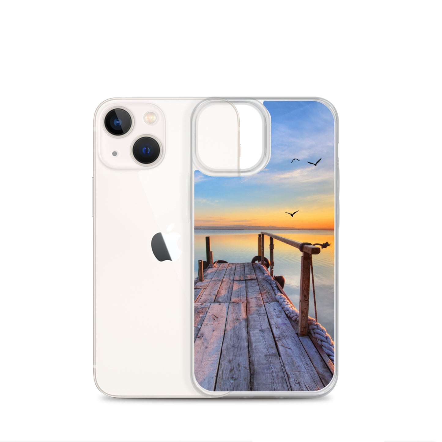 Ocean Boat Dock Scene iPhone Case