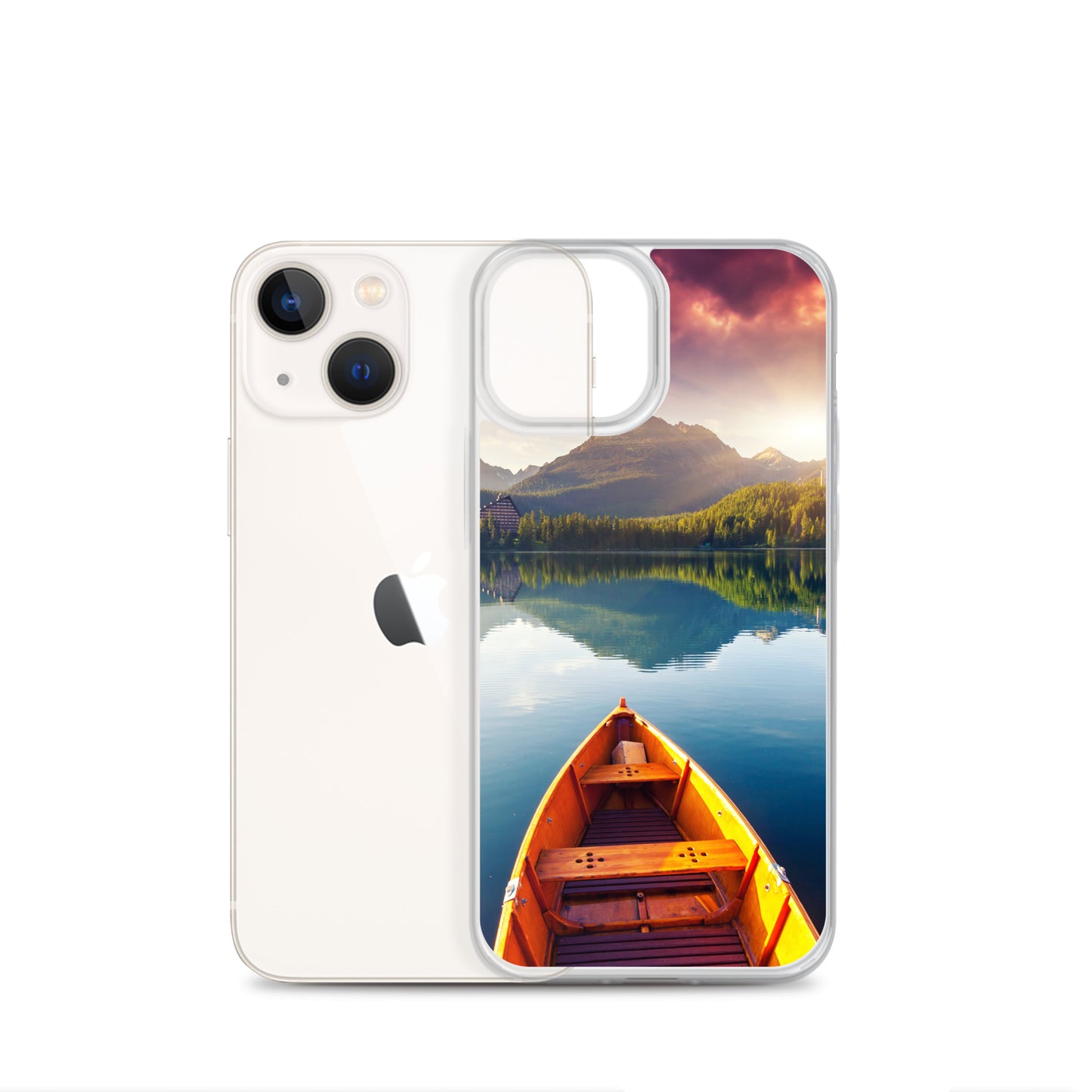 Mountains Lake Canoe iPhone Case