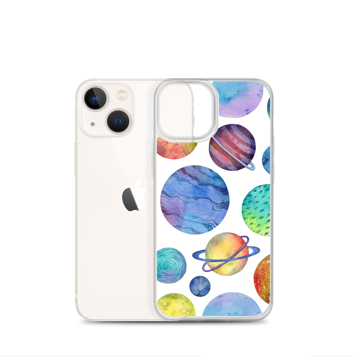 Space Watercolor Planets iPhone Case