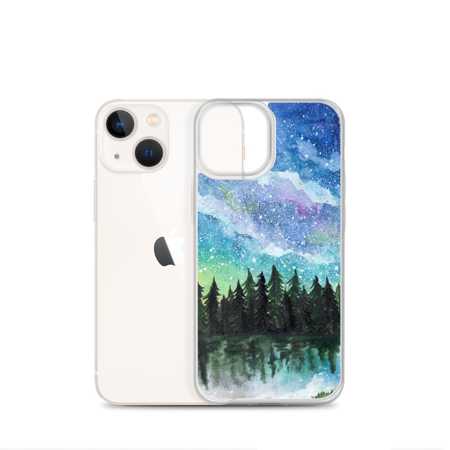 Watercolor Galaxy Forest iPhone Case