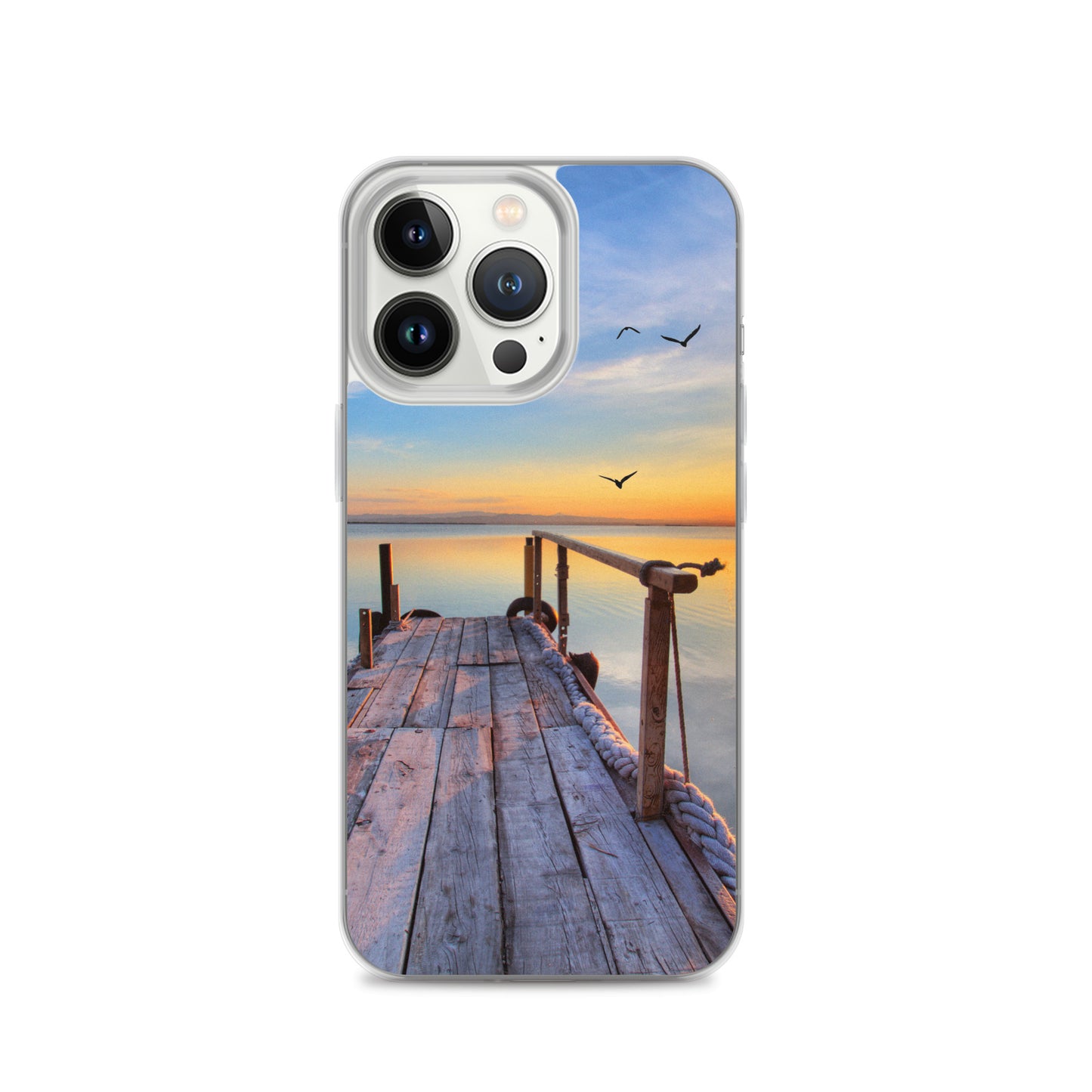 Ocean Boat Dock Scene iPhone Case