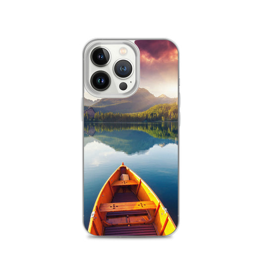 Mountains Lake Canoe iPhone Case