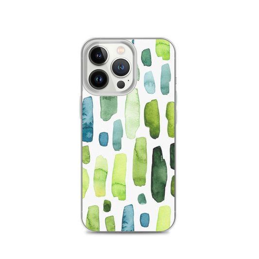 Green Abstract Paint Strokes iPhone Case