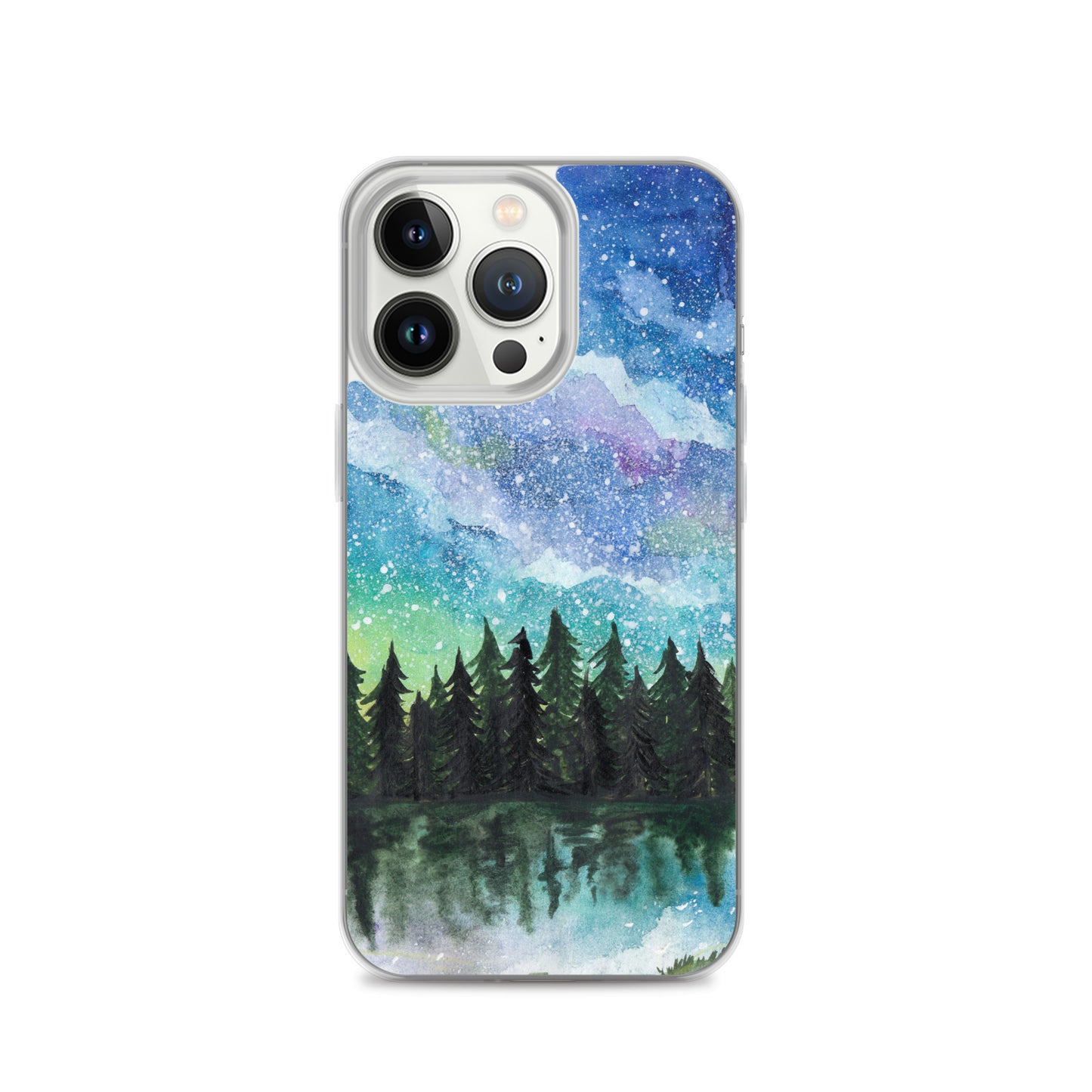 Watercolor Galaxy Forest iPhone Case