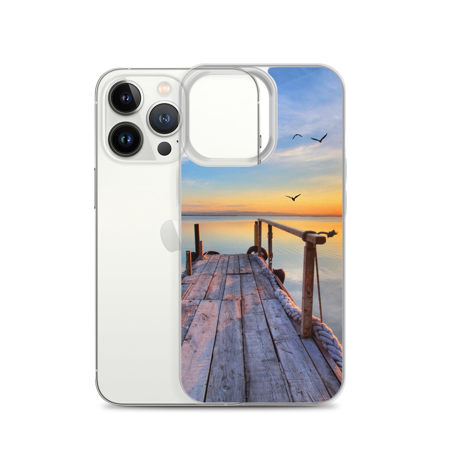 Ocean Boat Dock Scene iPhone Case