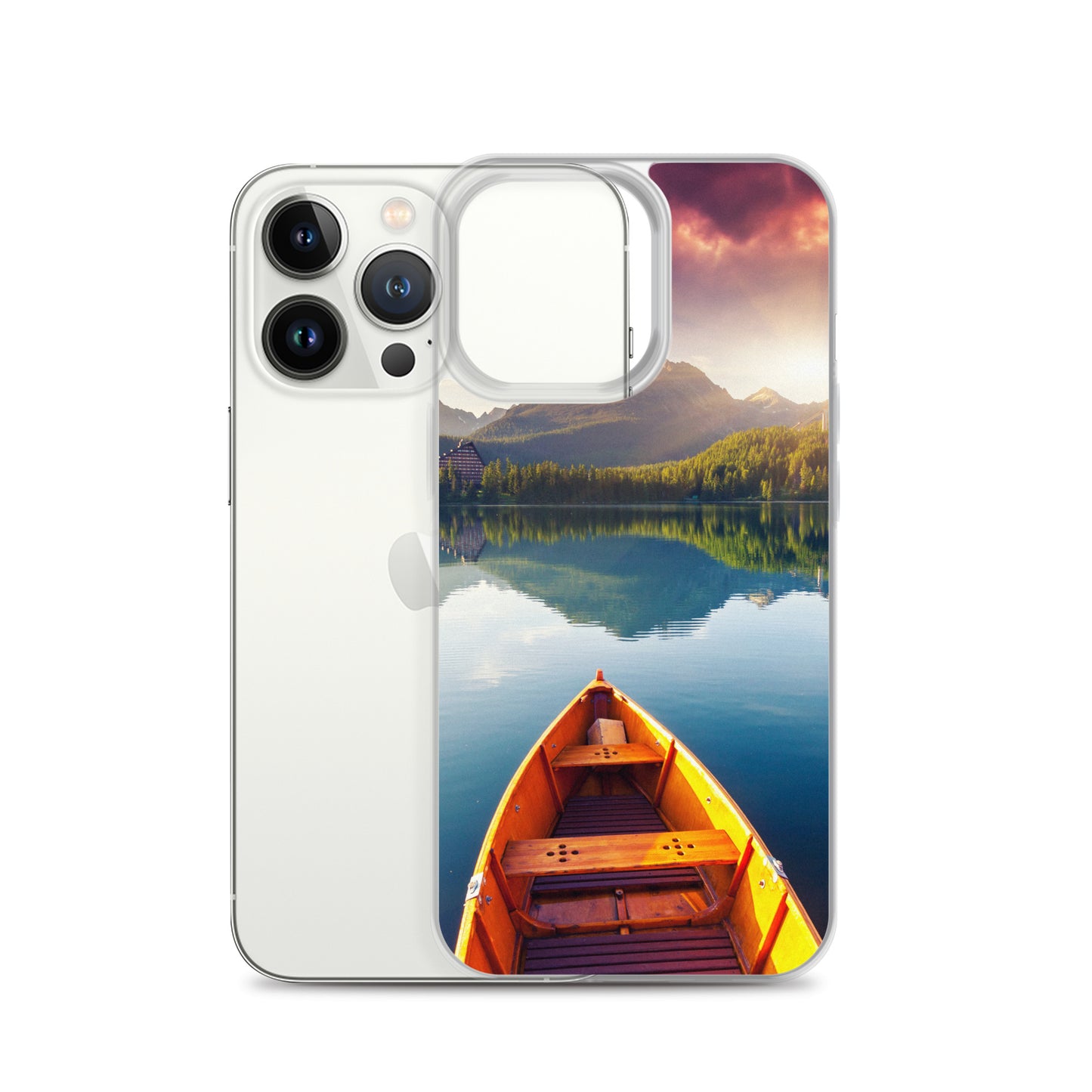 Mountains Lake Canoe iPhone Case