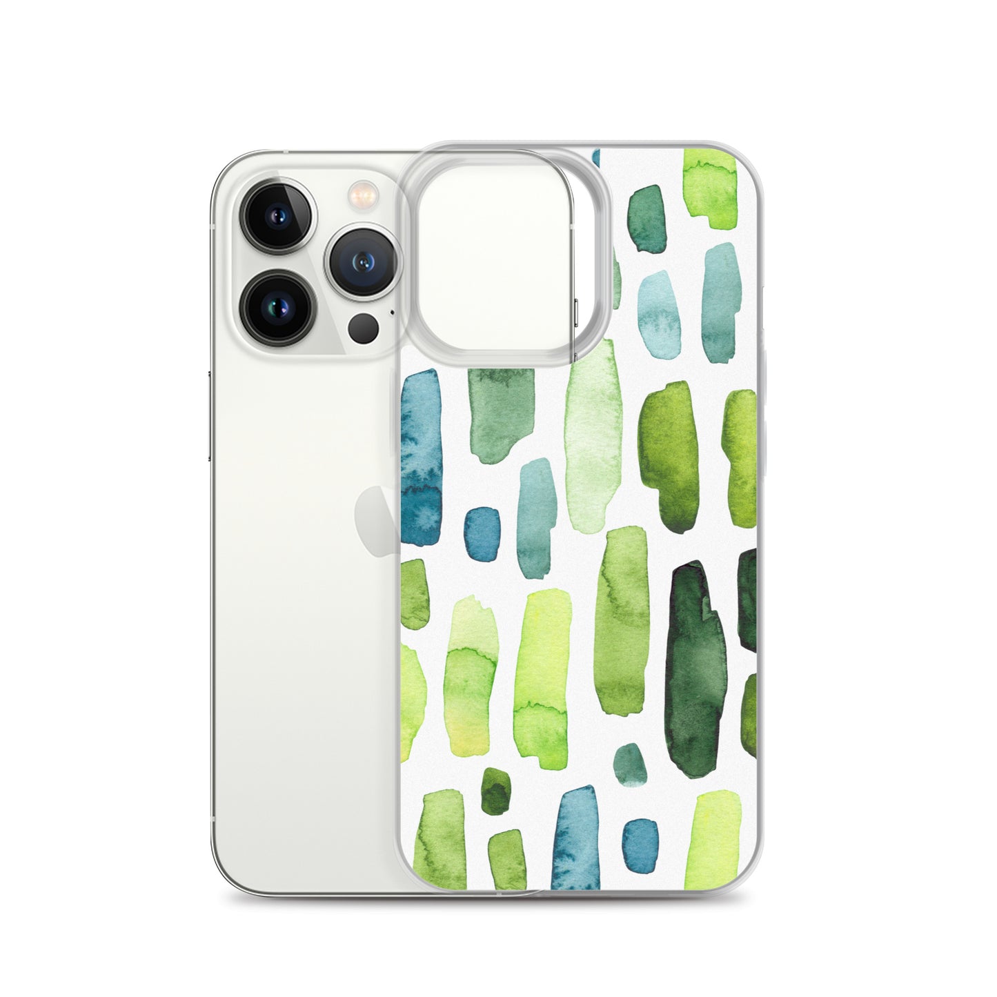 Green Abstract Paint Strokes iPhone Case