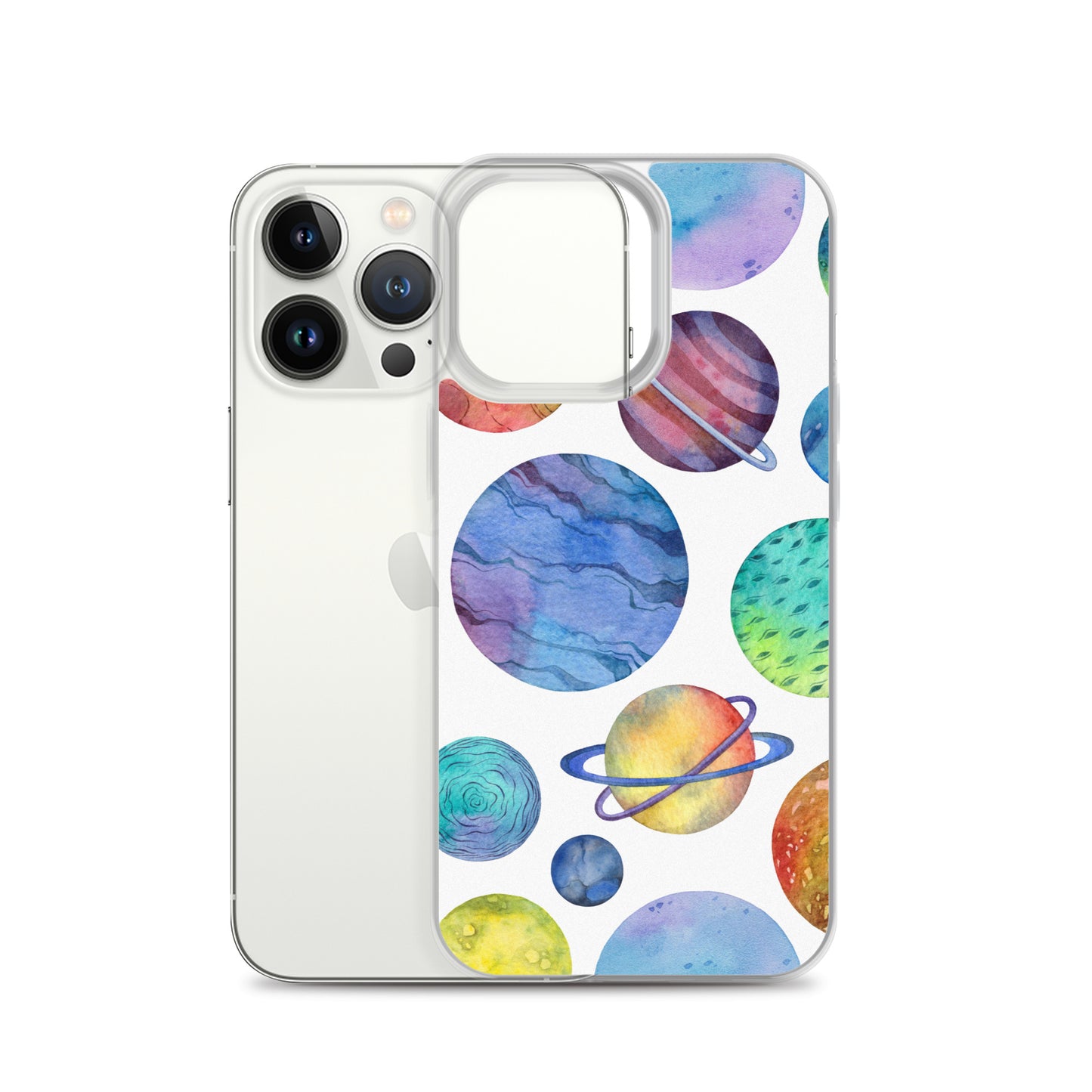 Space Watercolor Planets iPhone Case