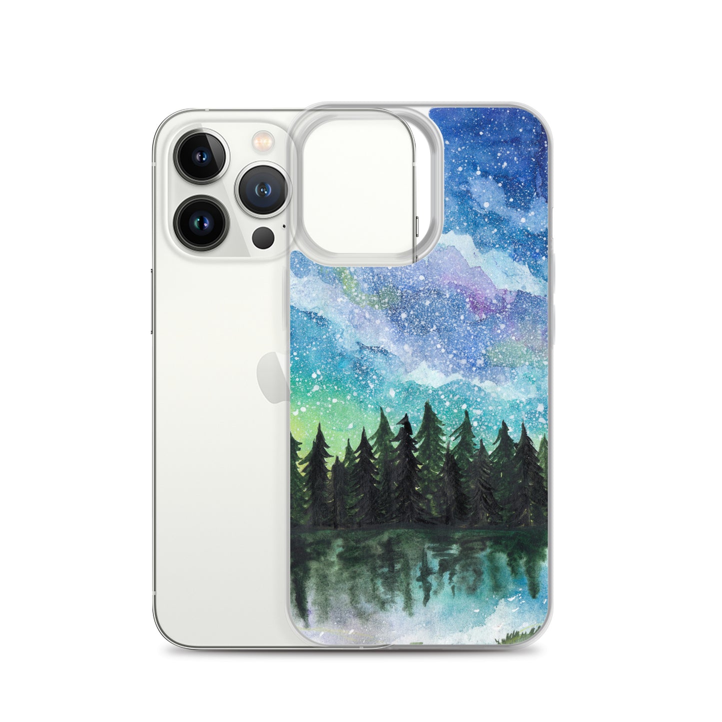 Watercolor Galaxy Forest iPhone Case