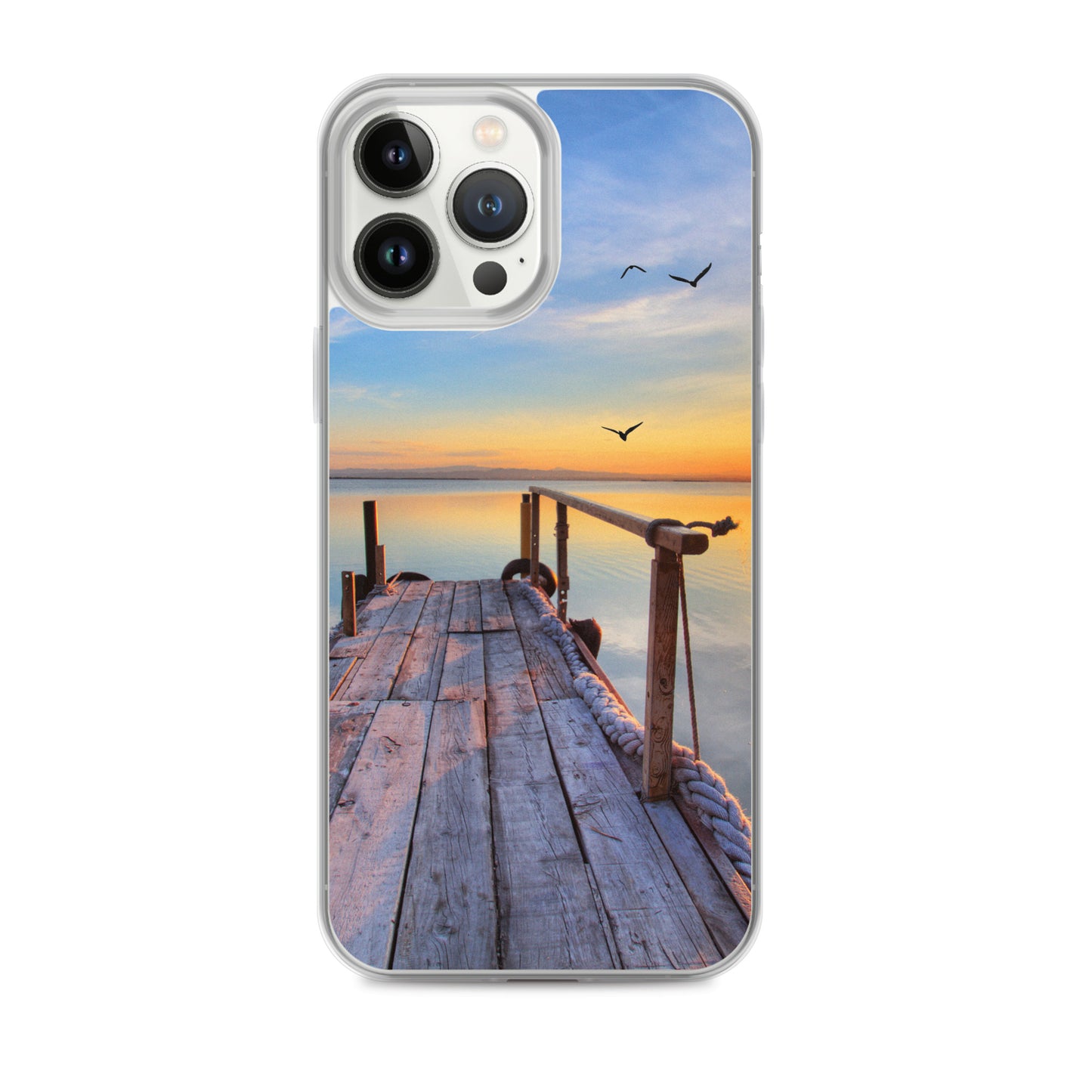 Ocean Boat Dock Scene iPhone Case