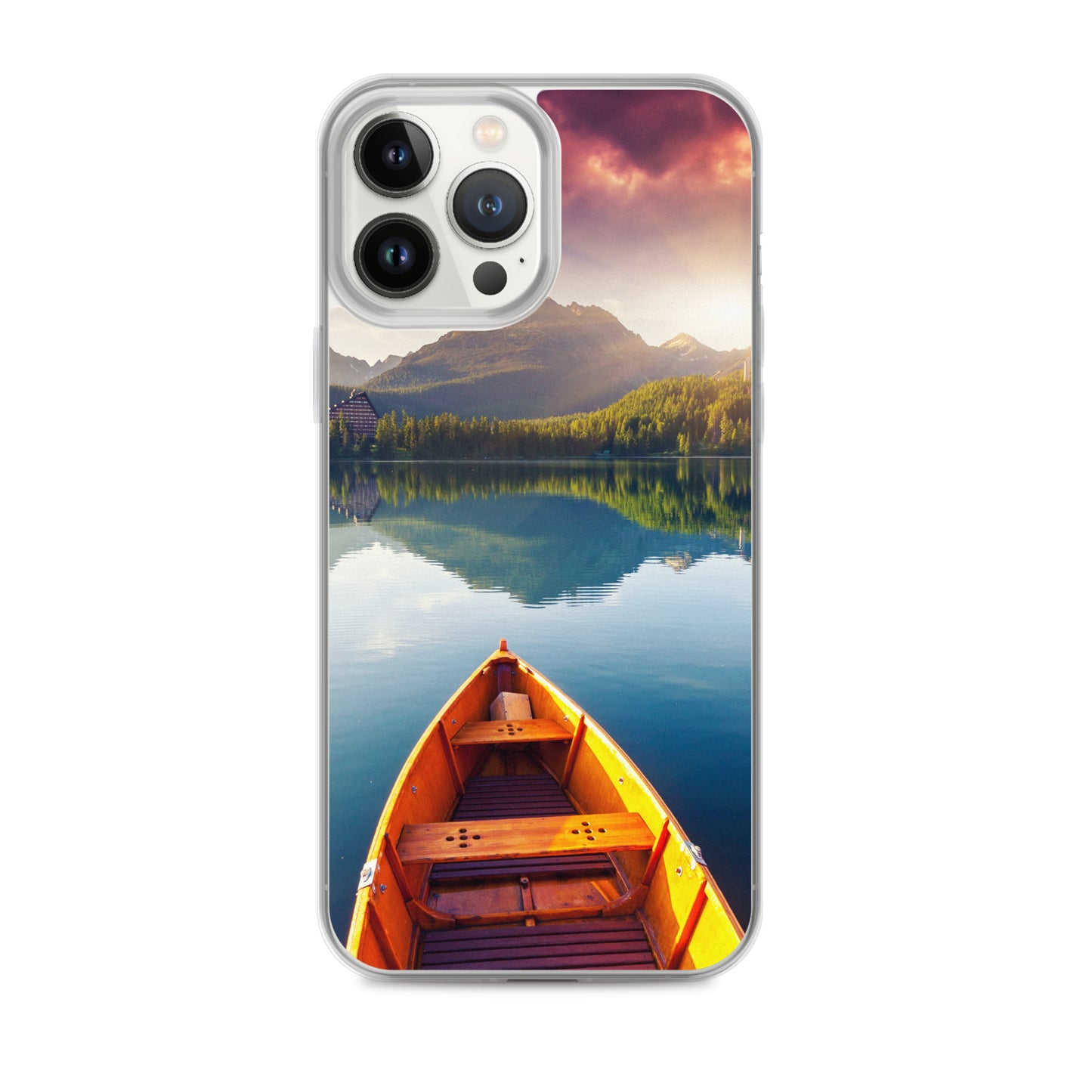 Mountains Lake Canoe iPhone Case