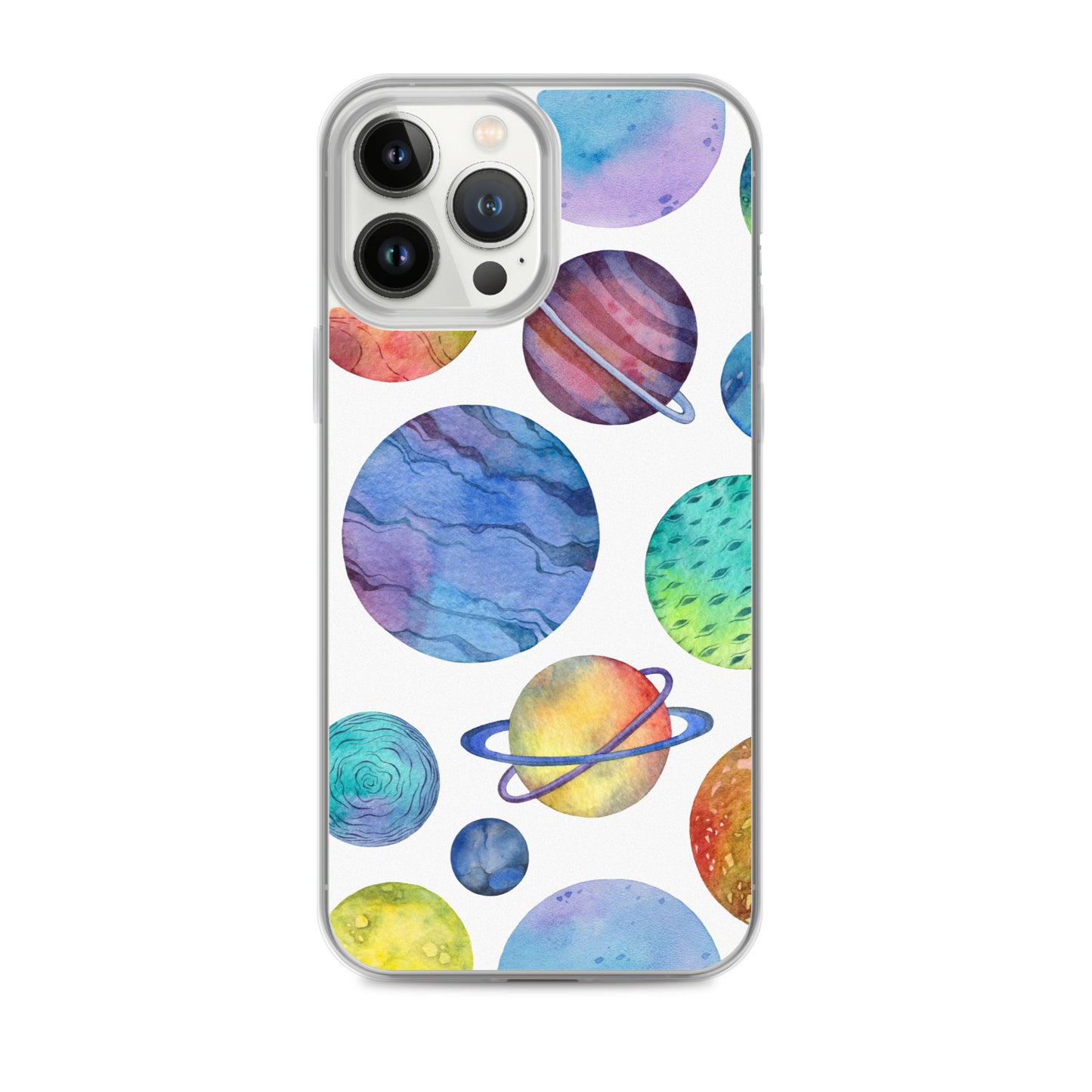 Space Watercolor Planets iPhone Case