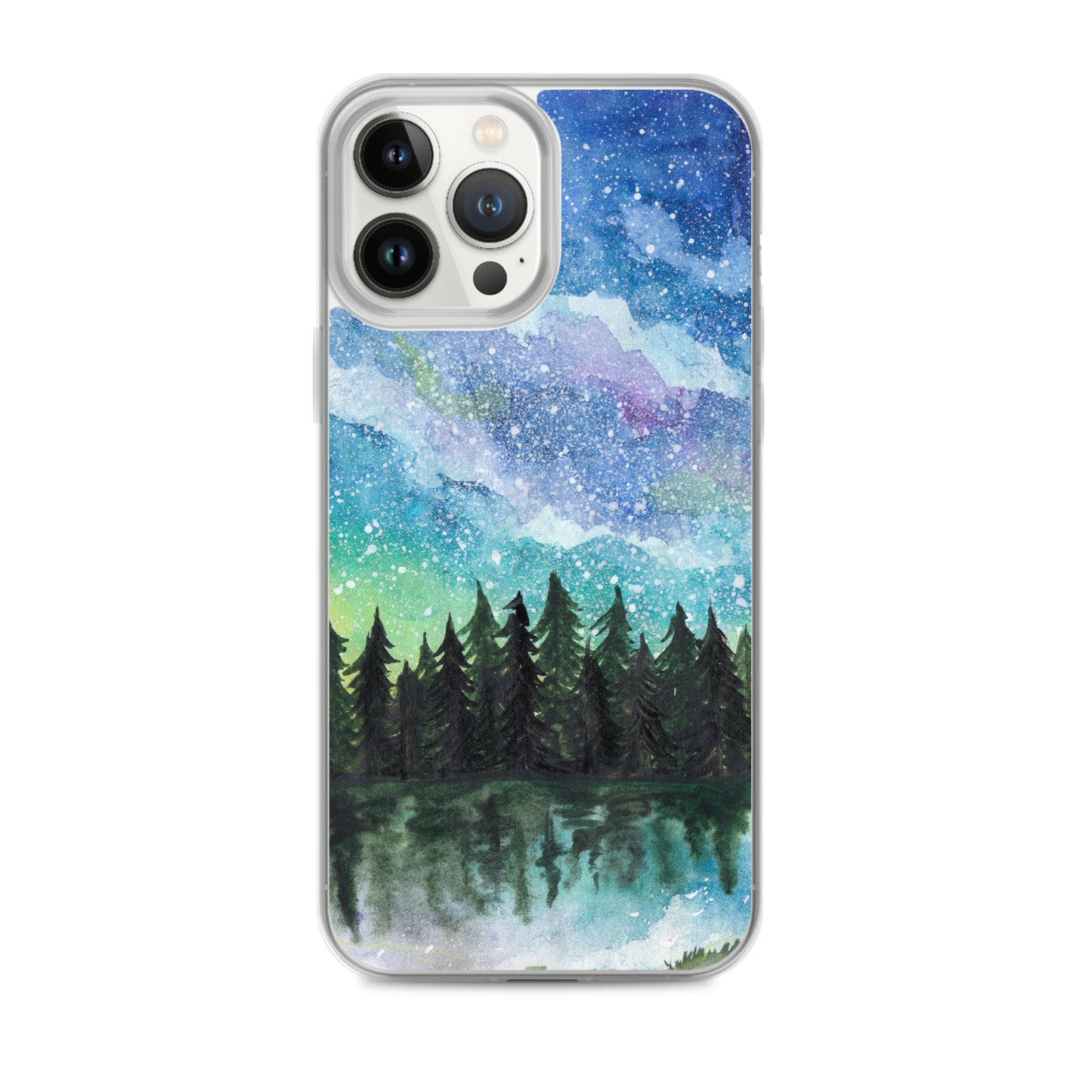 Watercolor Galaxy Forest iPhone Case